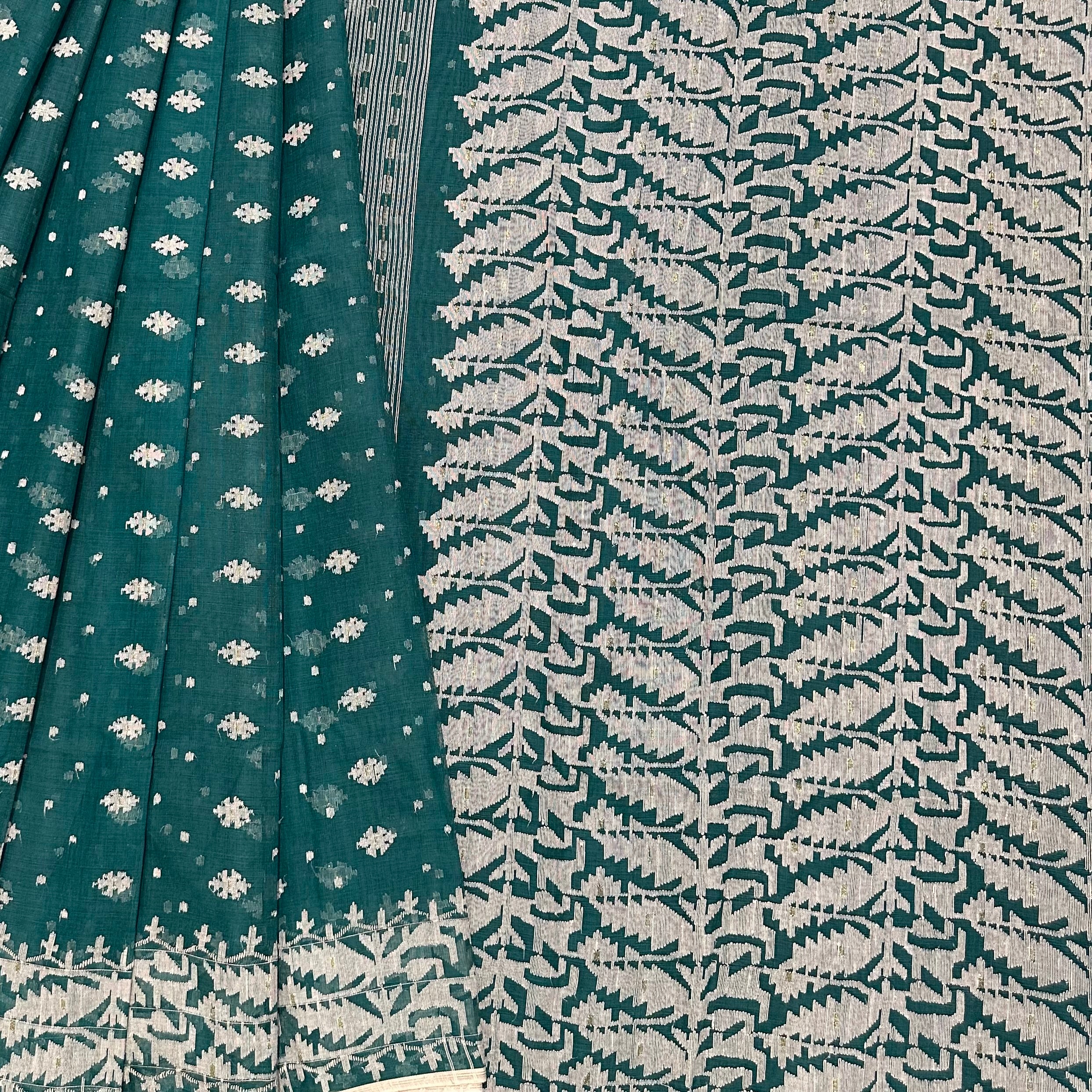 Green Dhakai Jamdani