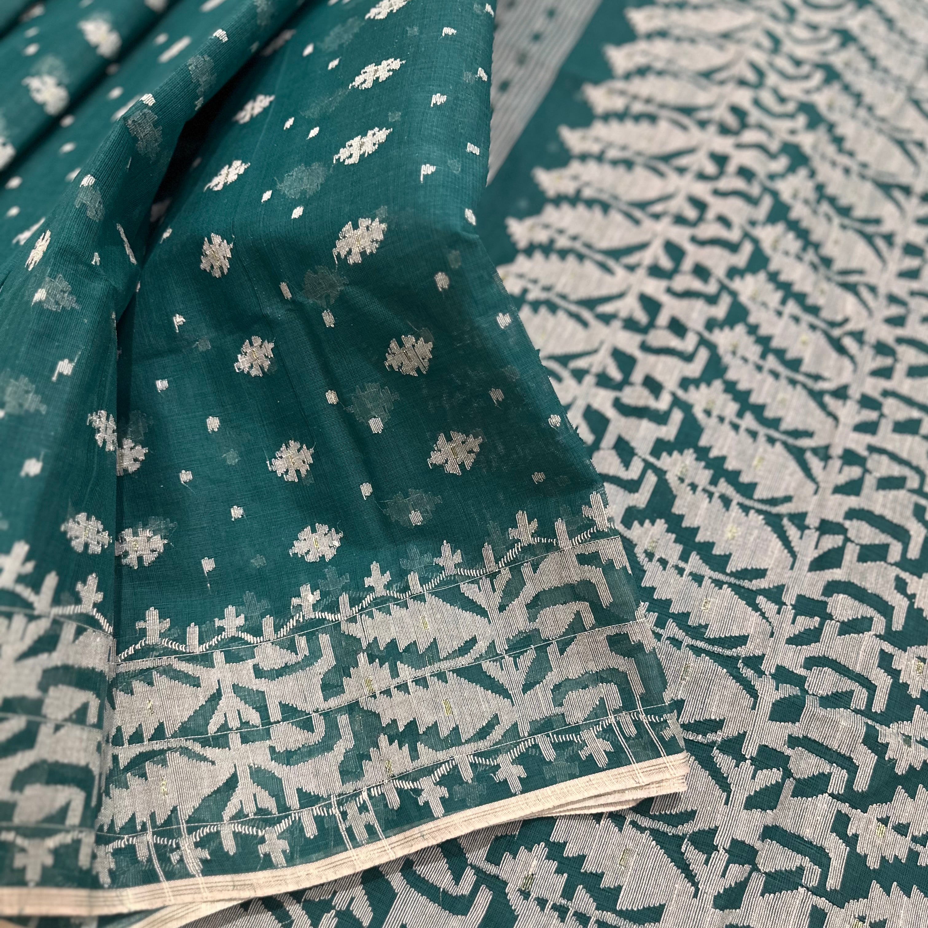 Green Dhakai Jamdani