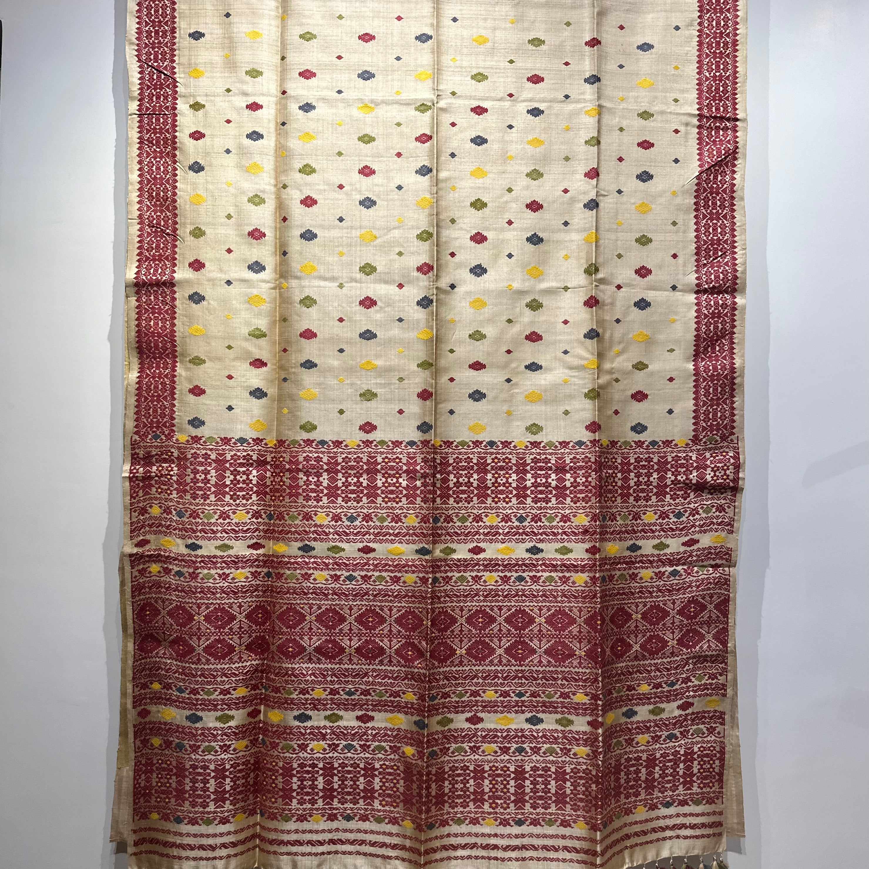 Red Heirloom Pure Assamese Muga Saree