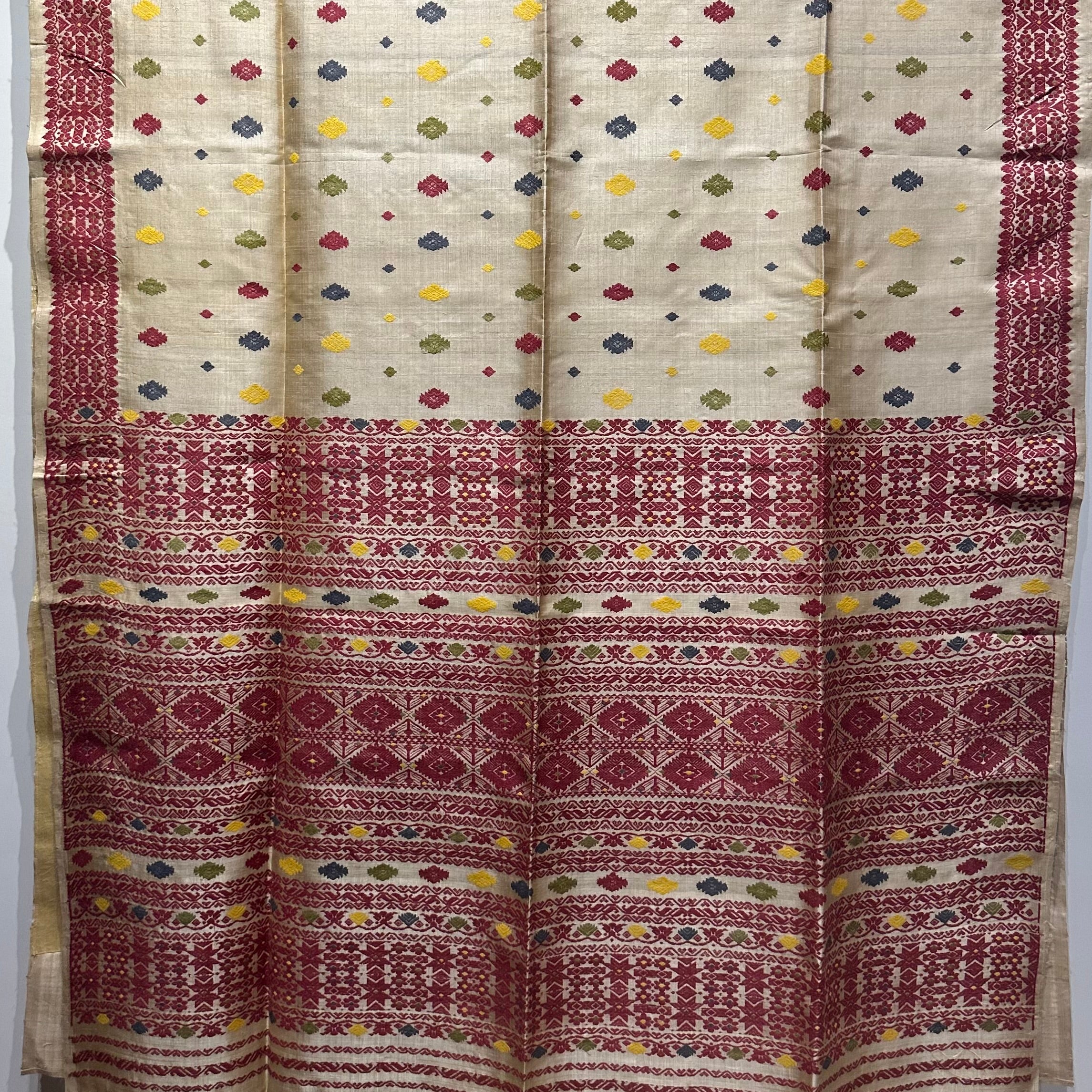 Red Heirloom Pure Assamese Muga Saree