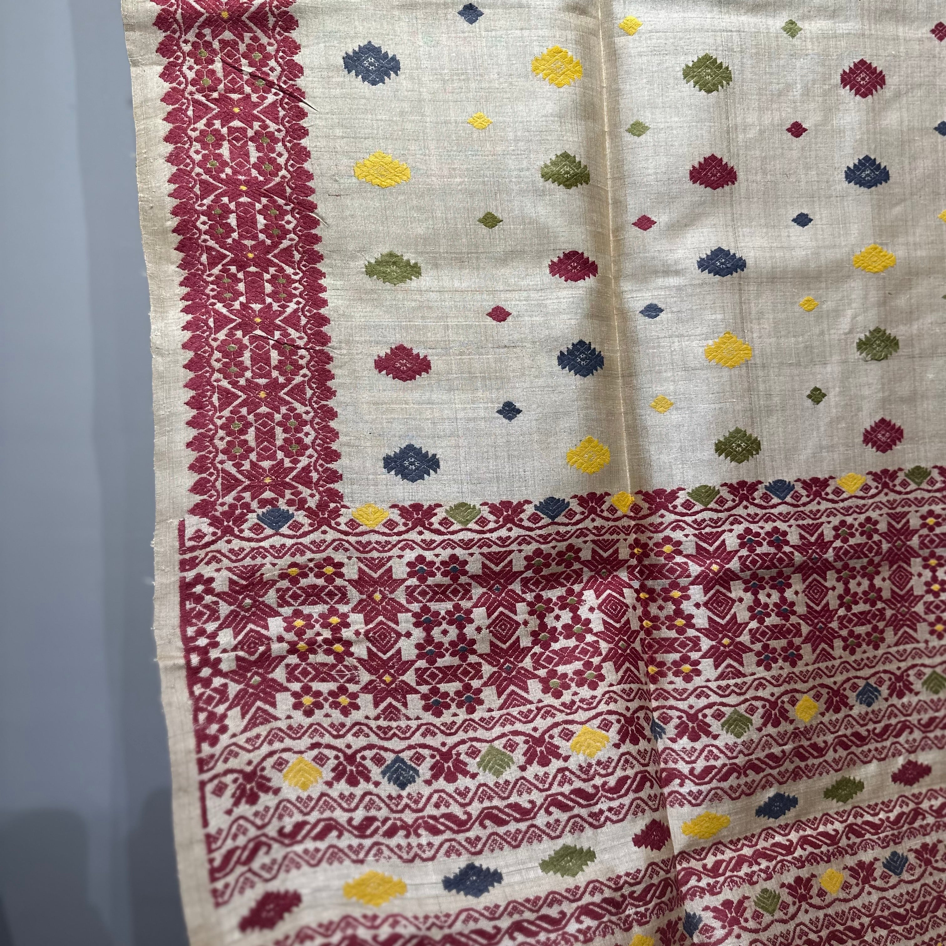 Red Heirloom Pure Assamese Muga Saree