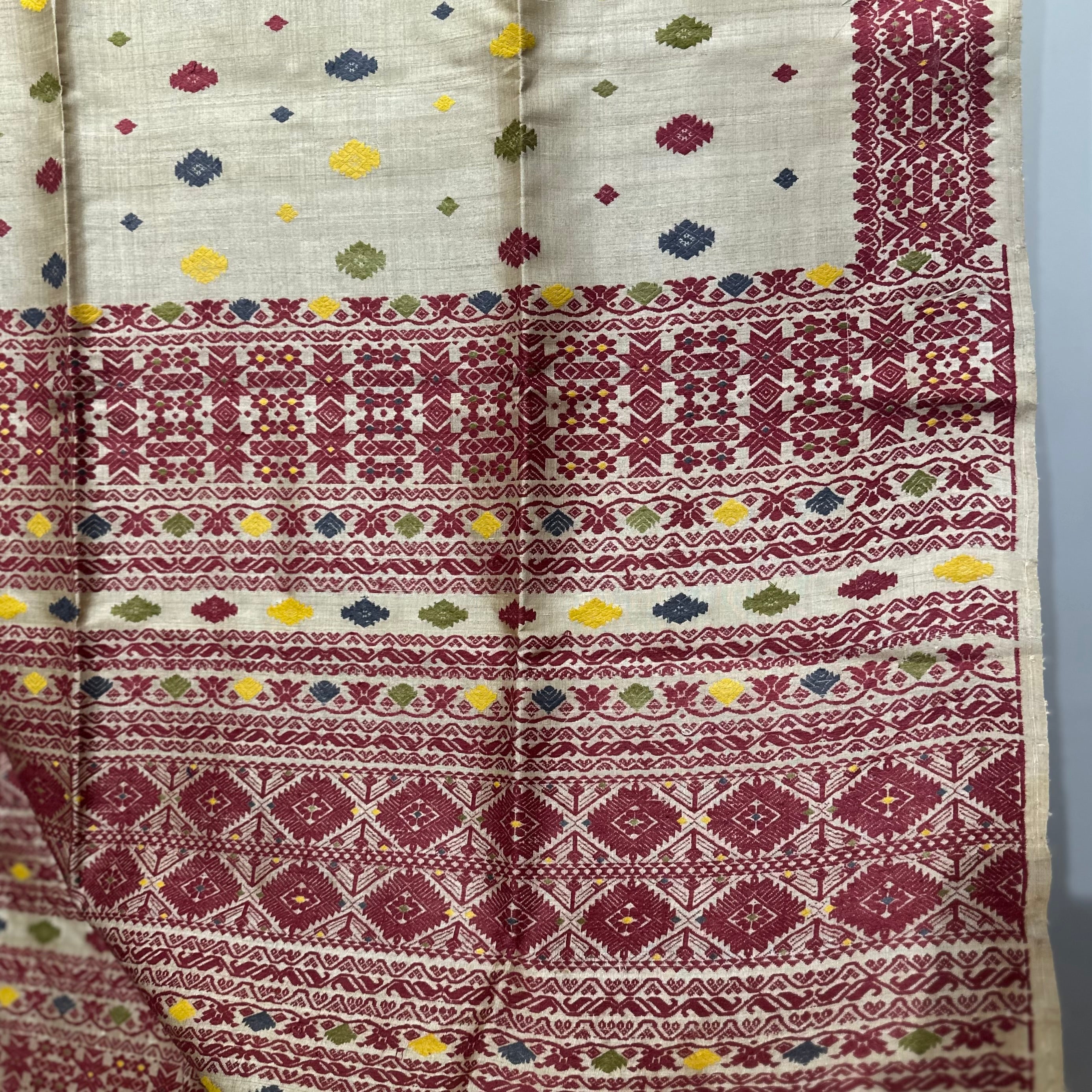 Red Heirloom Pure Assamese Muga Saree