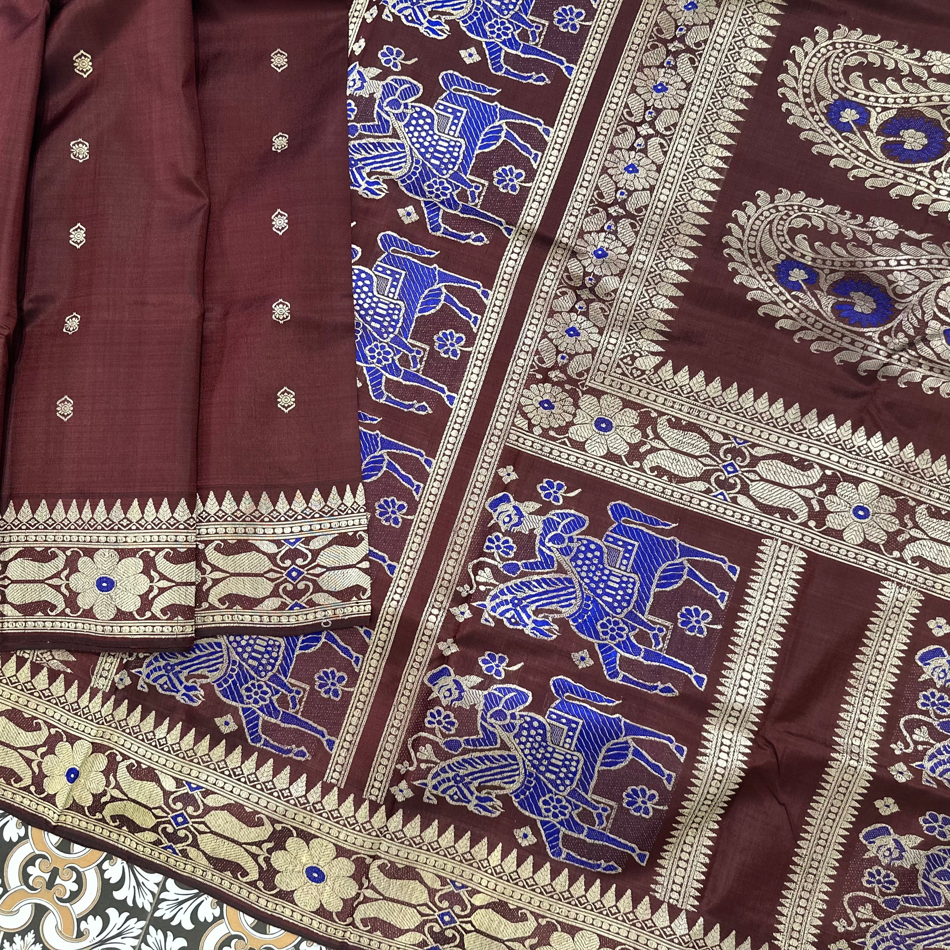 Brown Revival Baluchari from Bengal