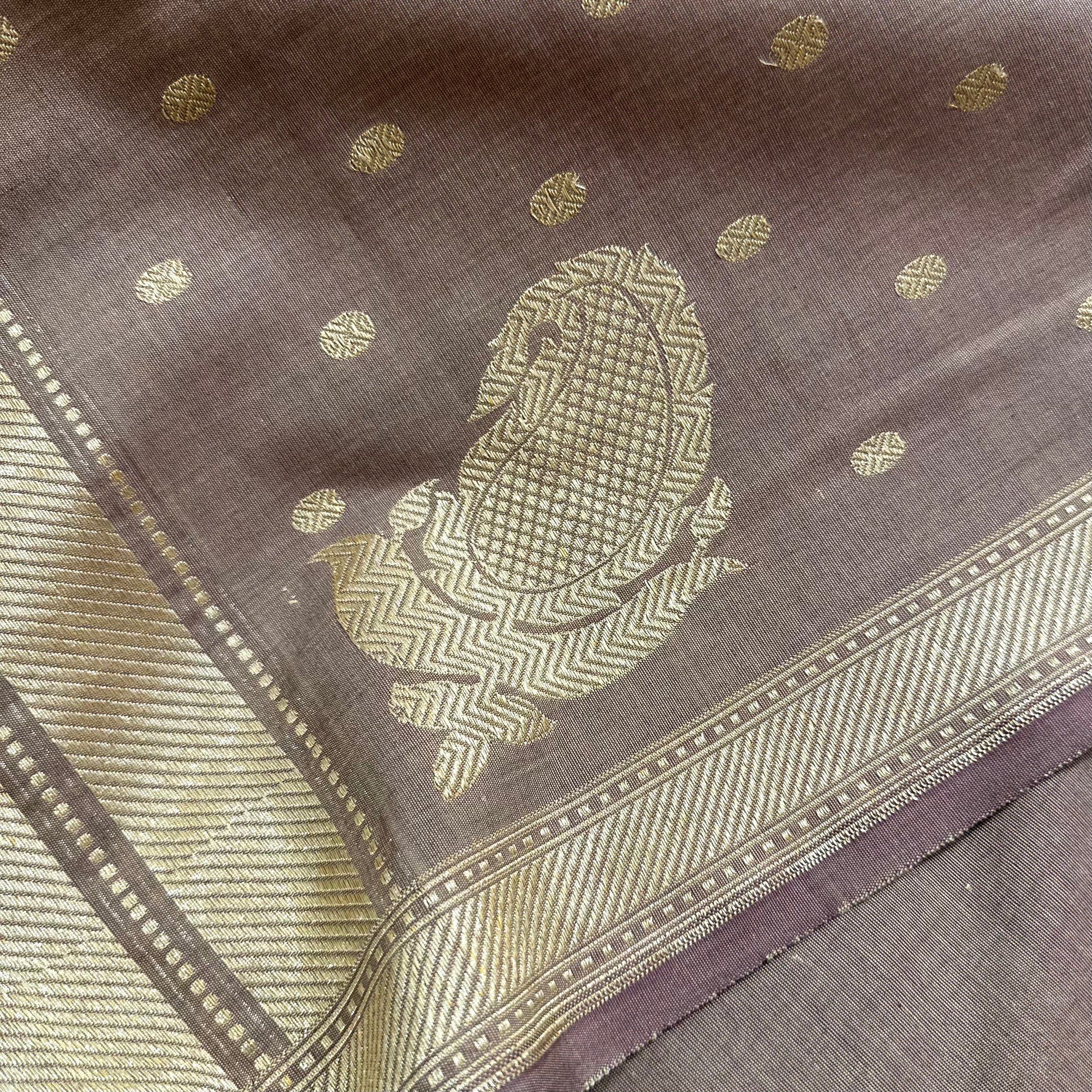 Pure Cotton Dusty Mauve Natural Dyed Benarasi