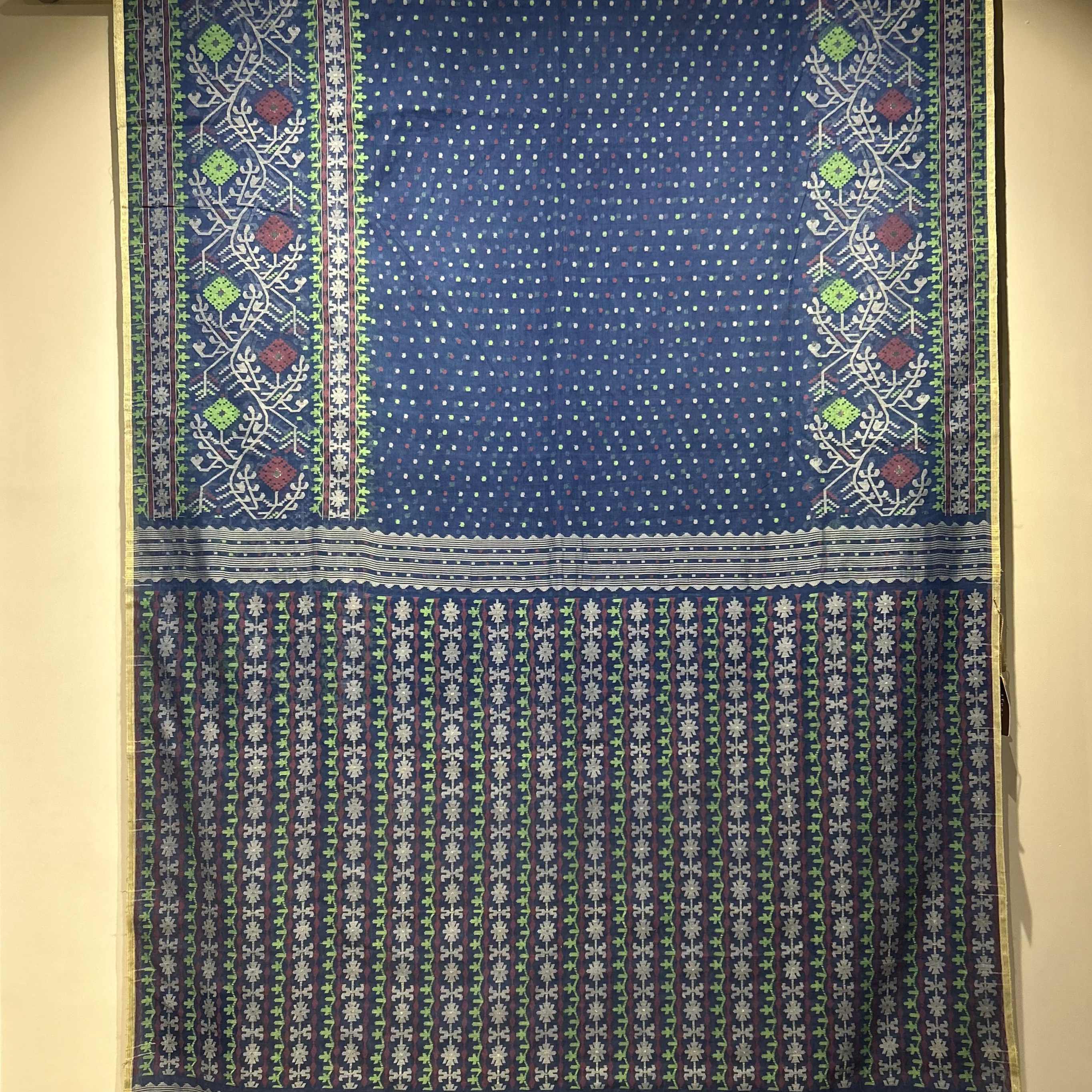 Blue Handwoven Dhakai Jamdani Saree