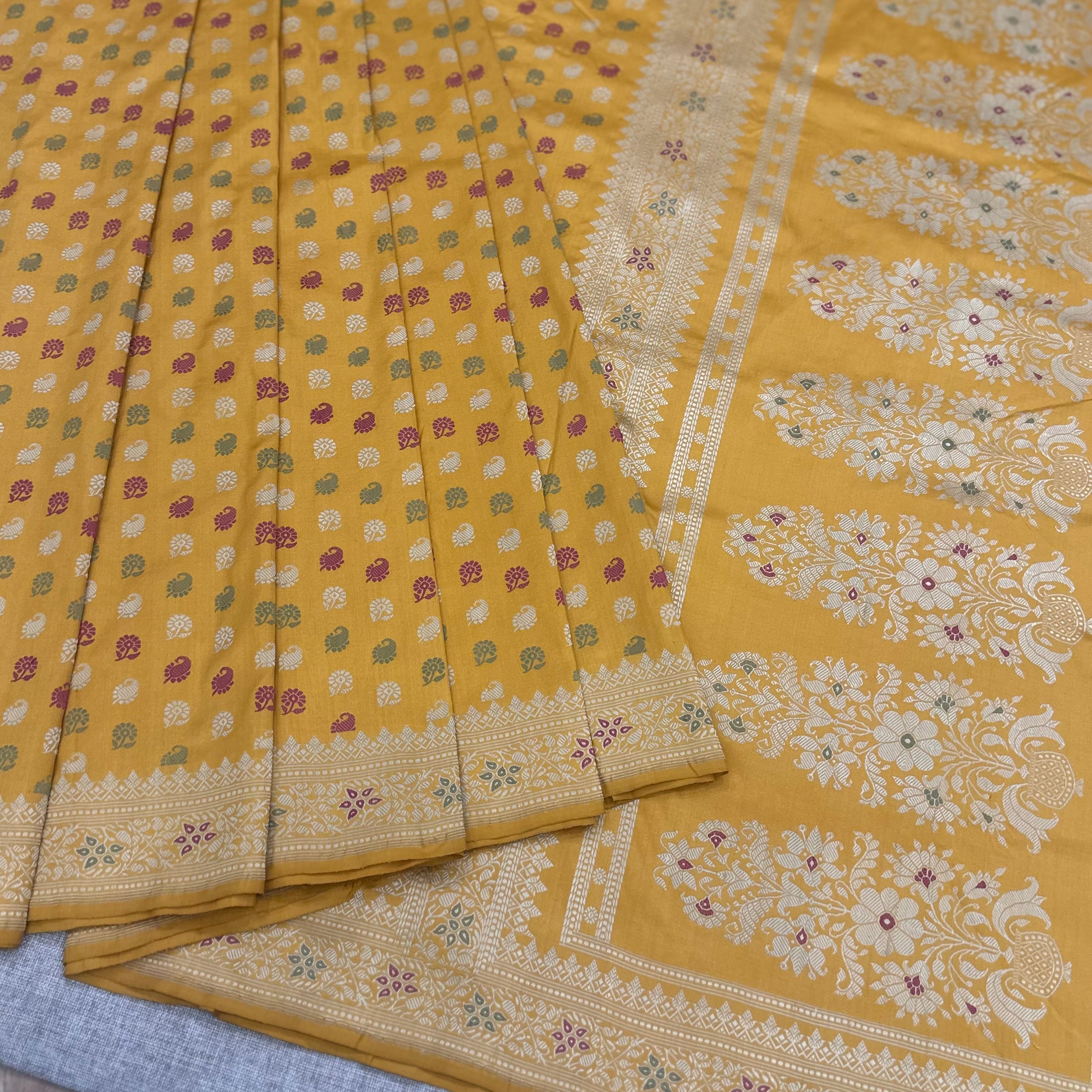 Alphonso Yellow Butidar Baluchari from Benaras