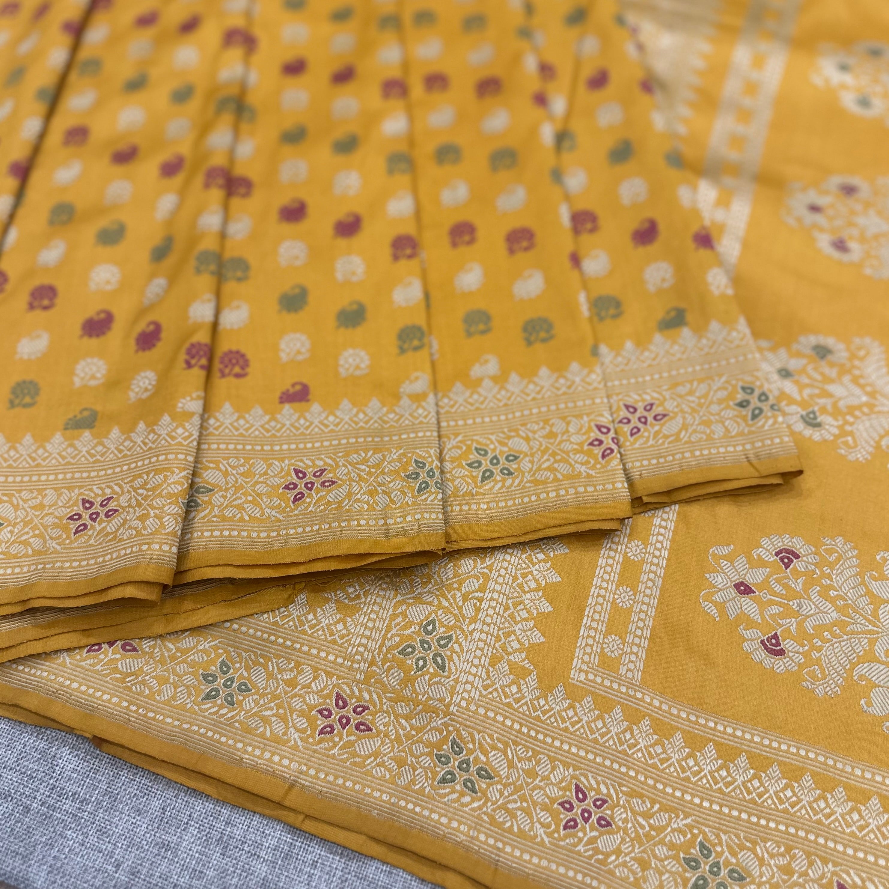 Alphonso Yellow Butidar Baluchari from Benaras