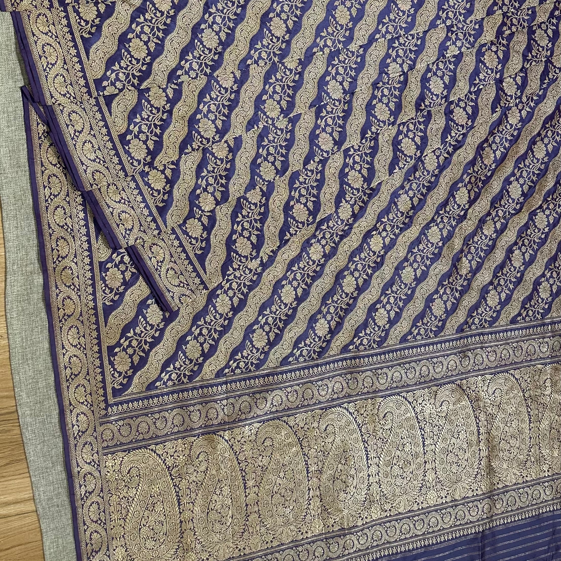 Aubergine Ada Khadwa Benarasi Saree