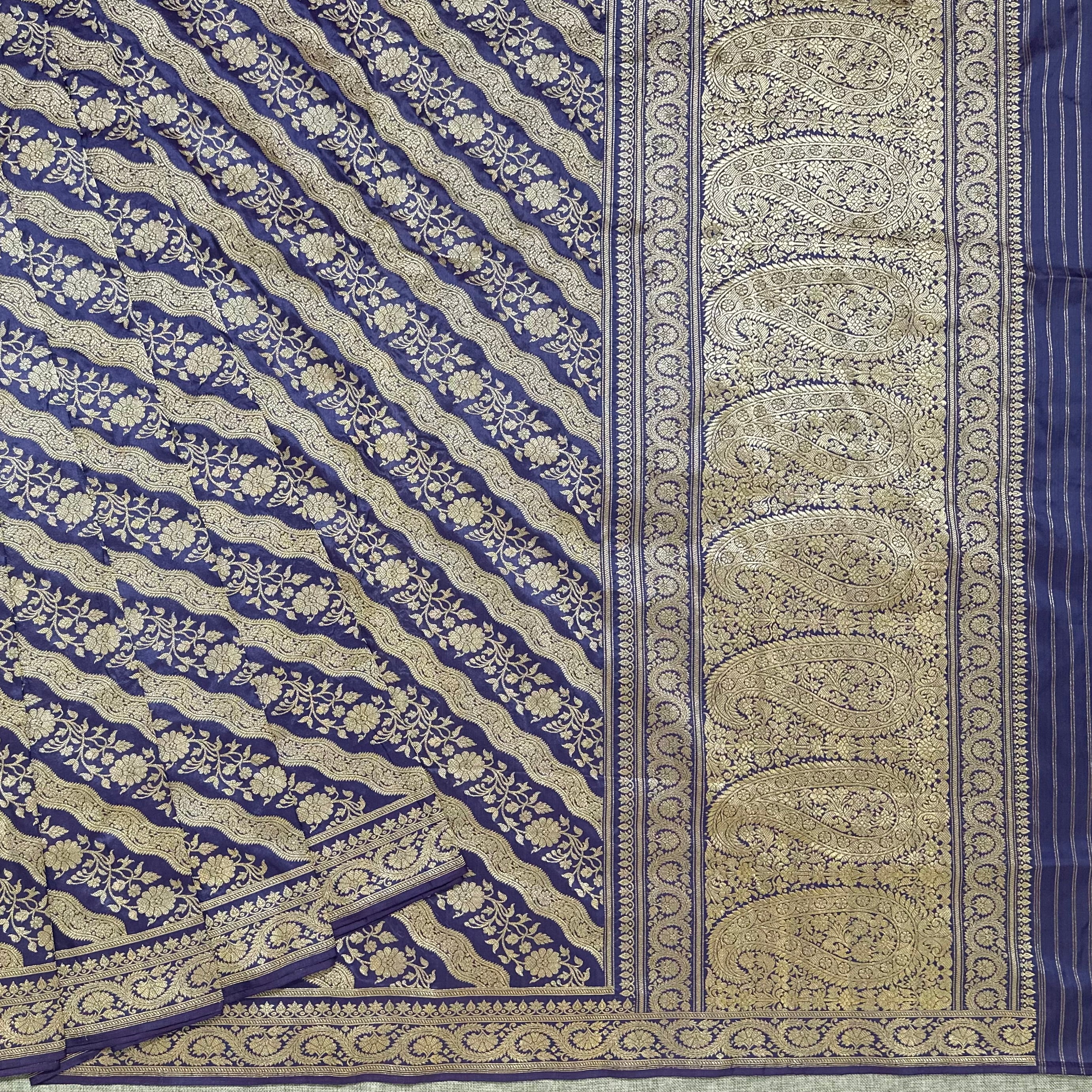 Aubergine Ada Khadwa Benarasi Saree