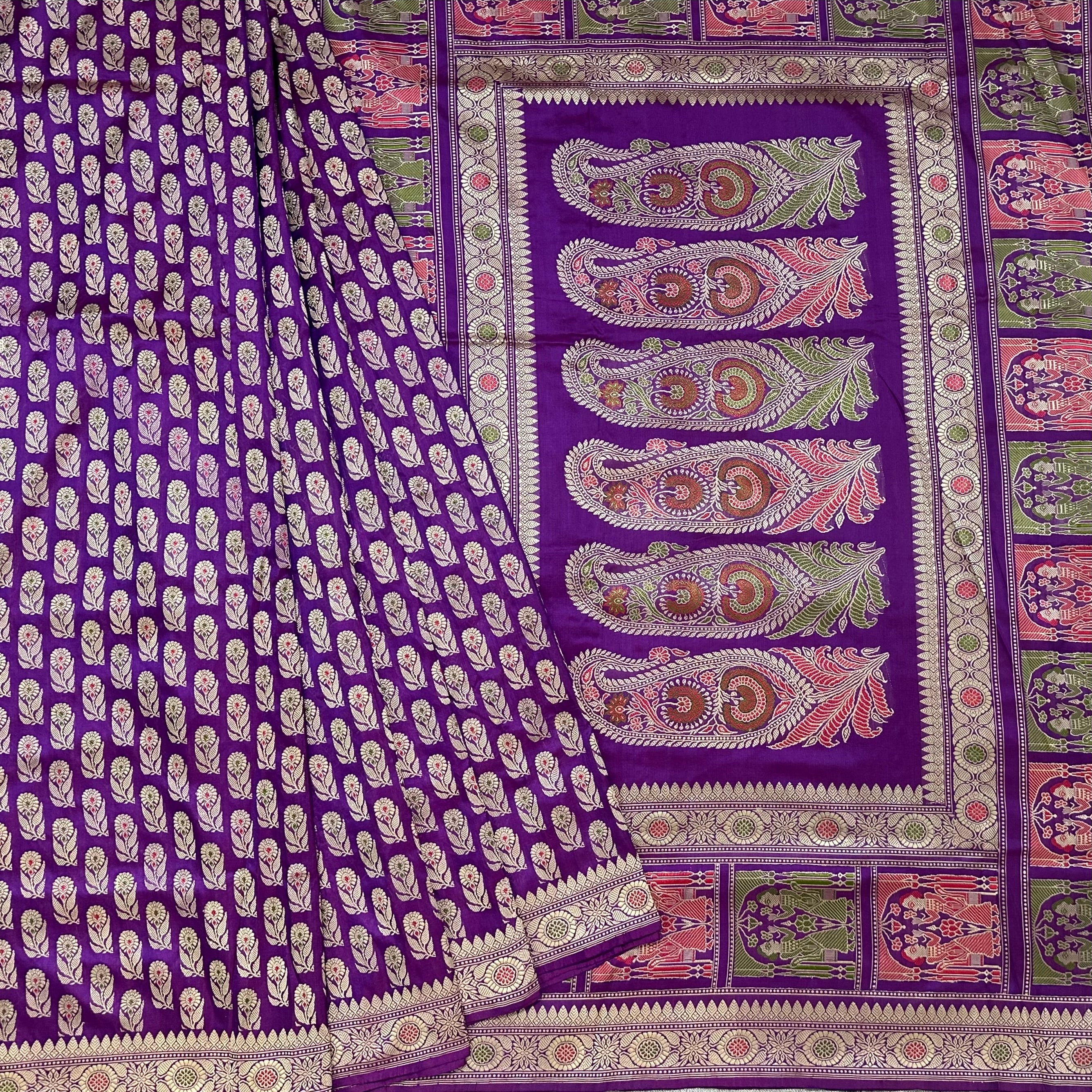 Purple Baluchari Saree