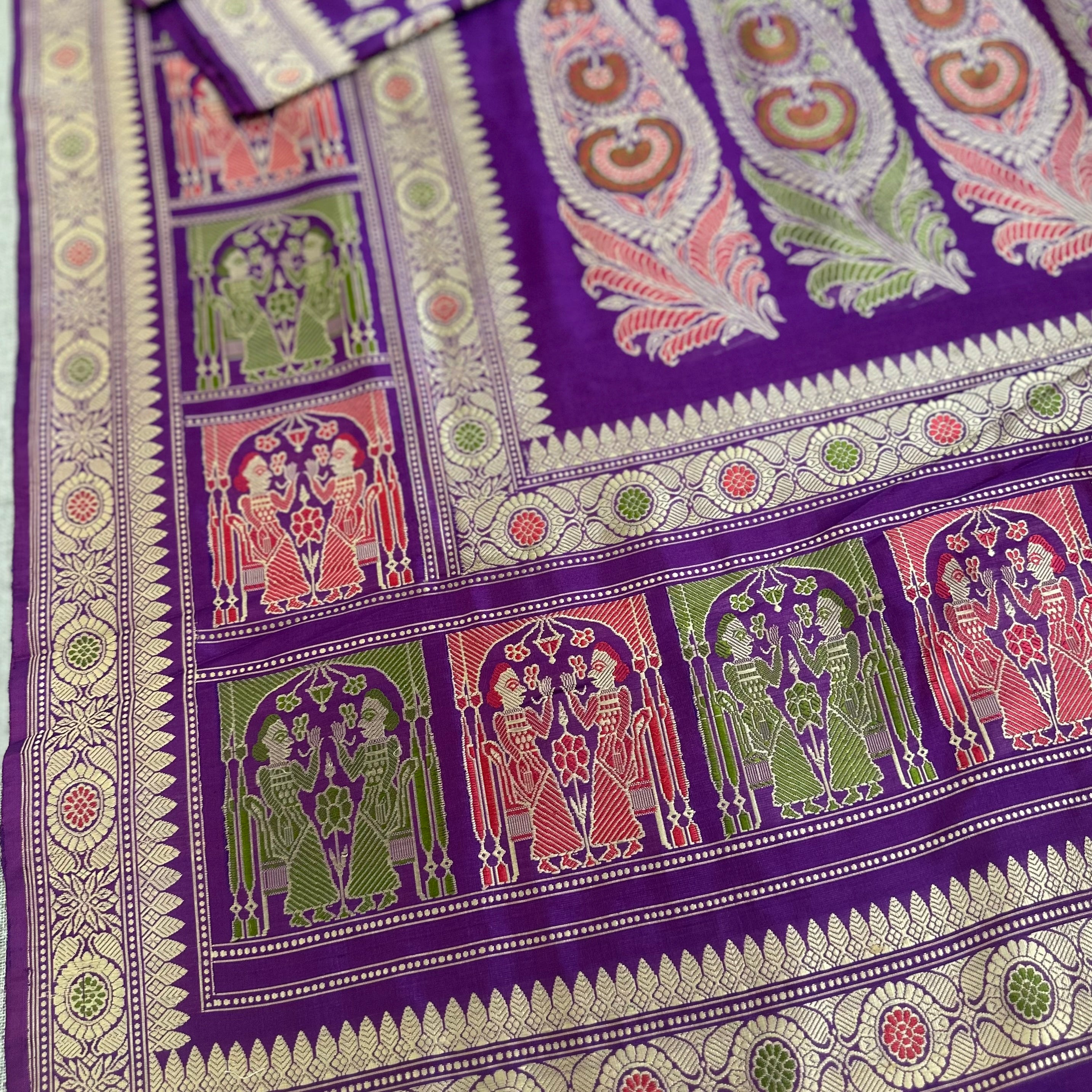 Purple Baluchari Saree