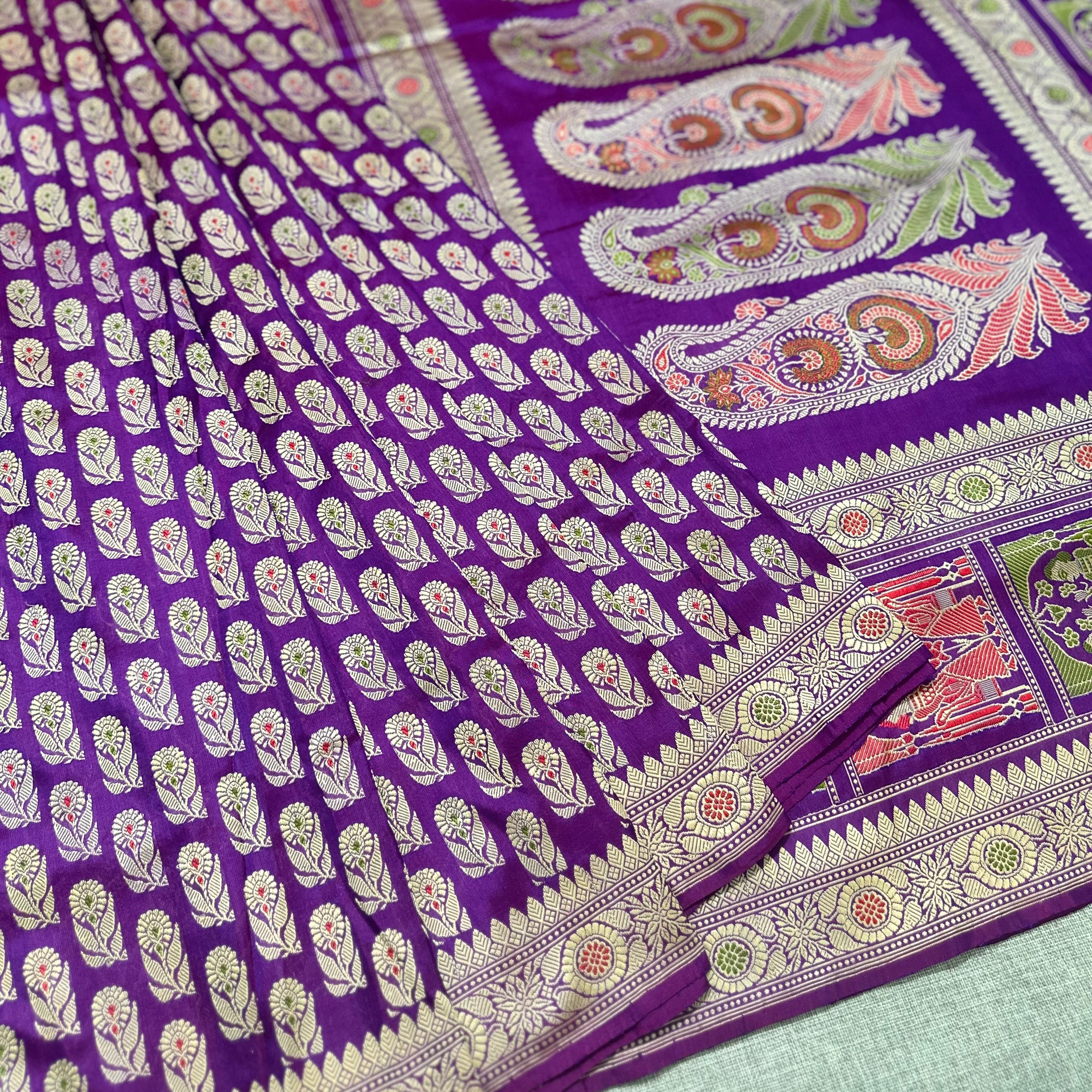 Purple Baluchari Saree