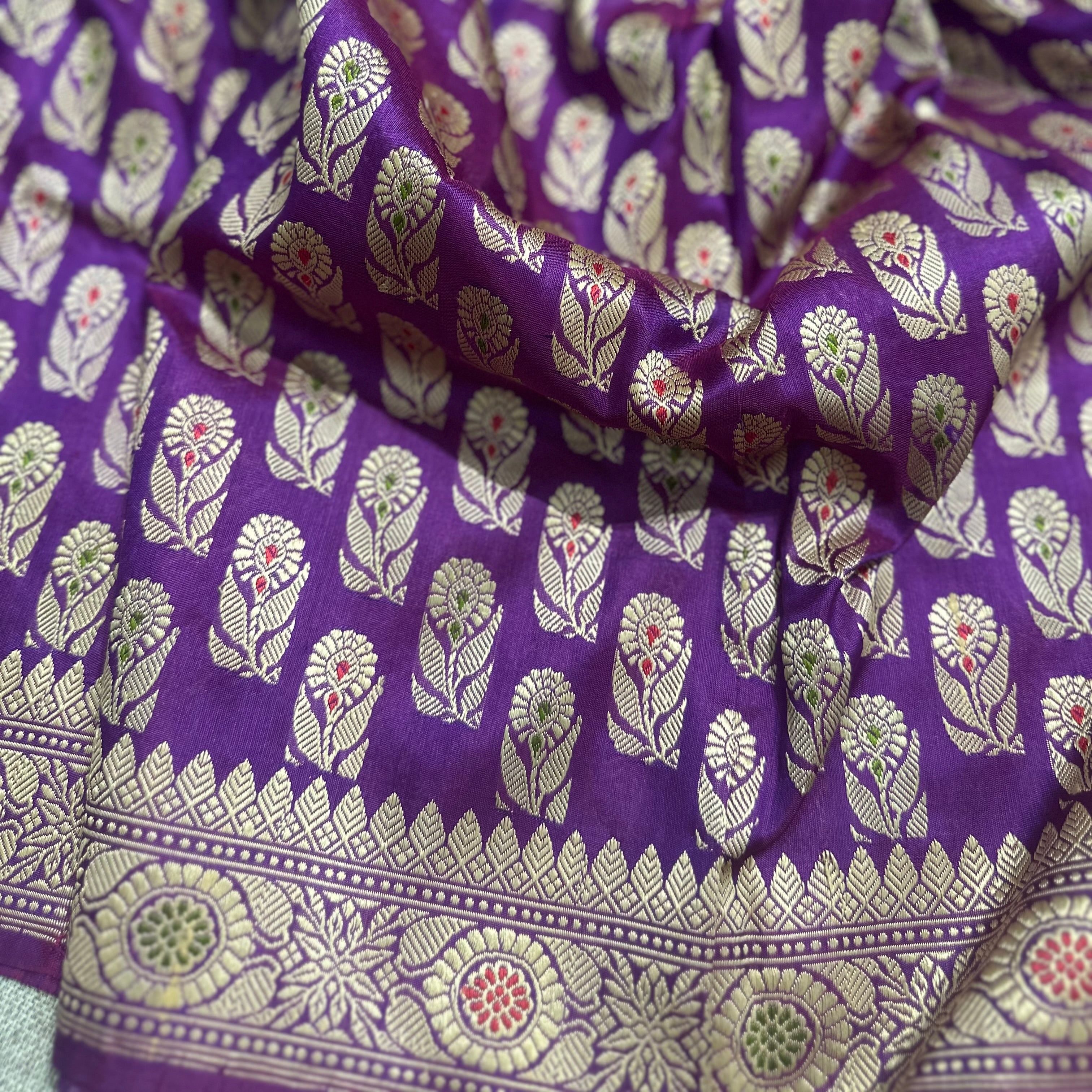Purple Baluchari Saree