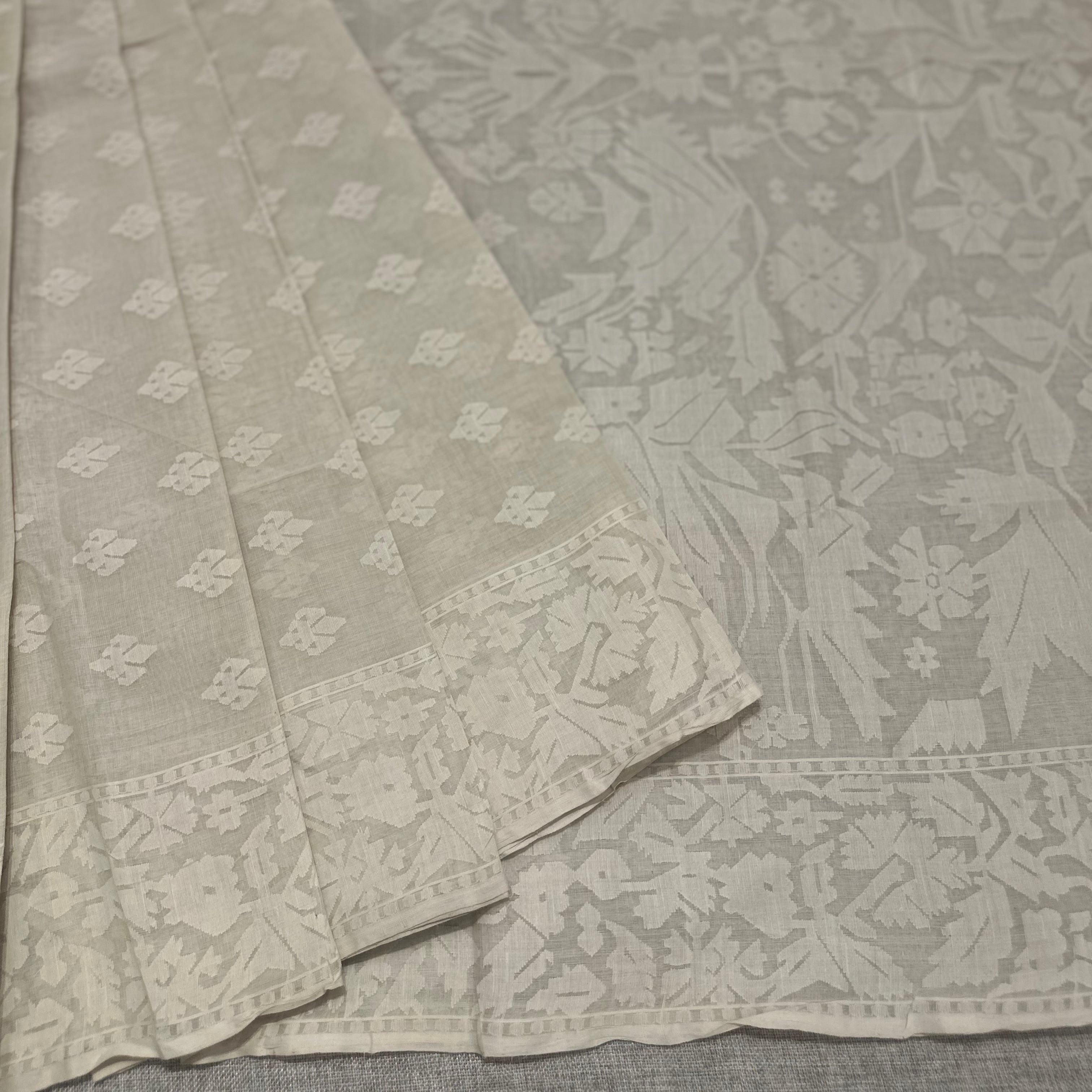 White on White Dhakai Jamdani