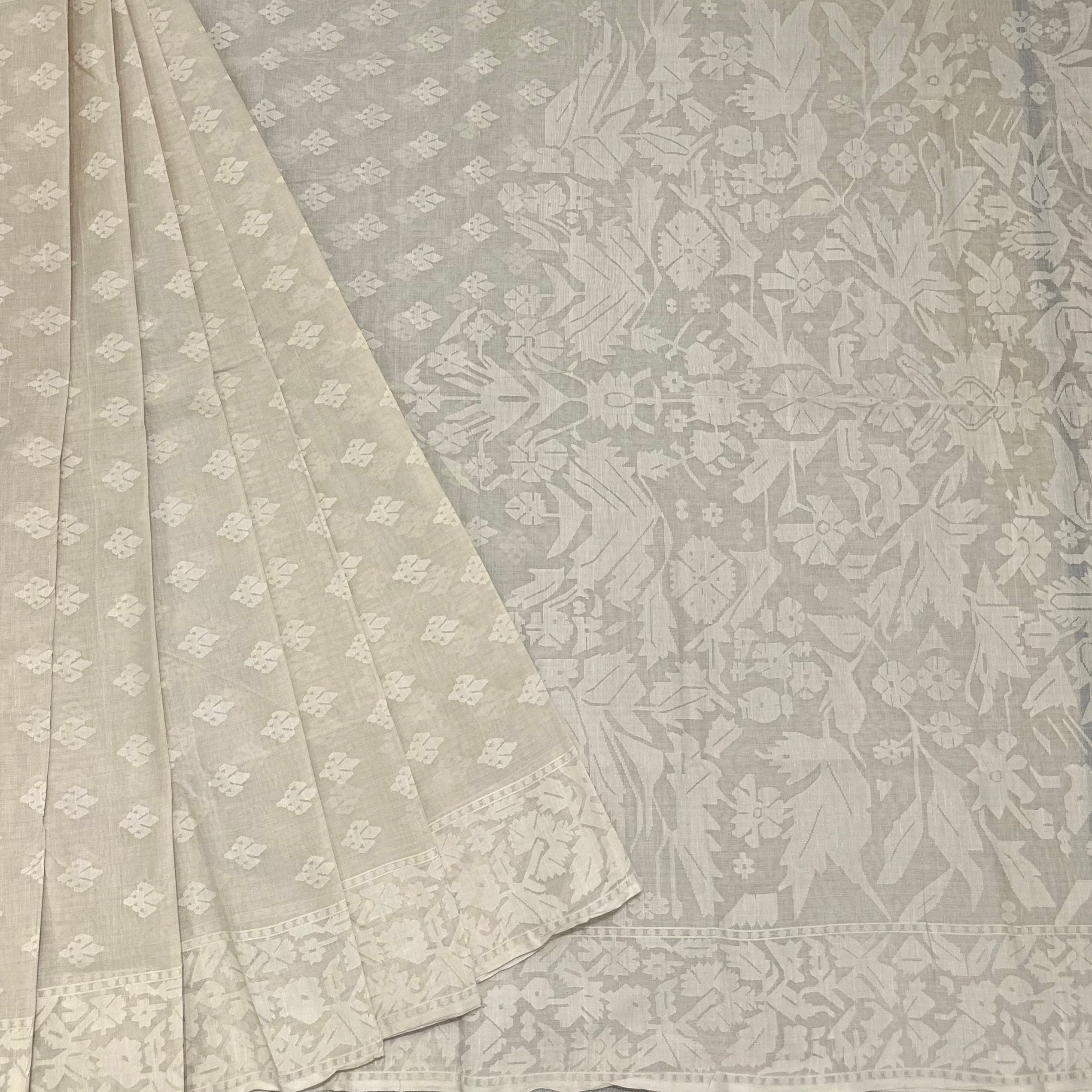 White on White Dhakai Jamdani