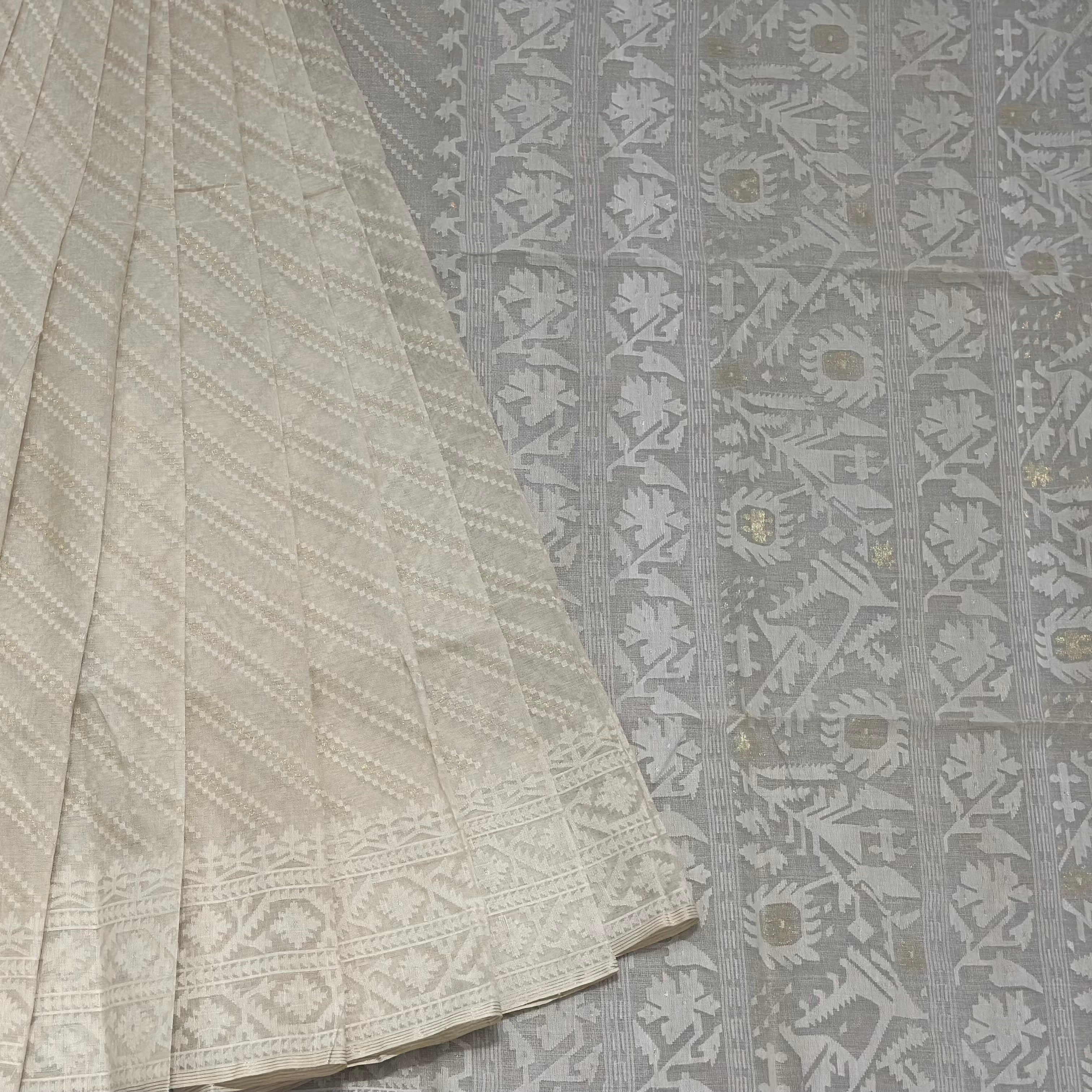 White Ada Dhakai Jamdani