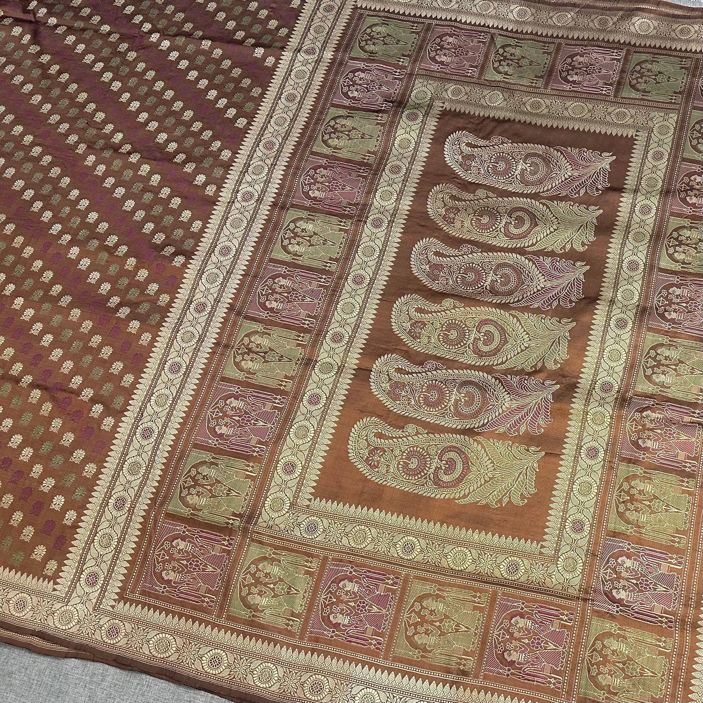 Chestnut Rose Butidar Baluchari from Benaras