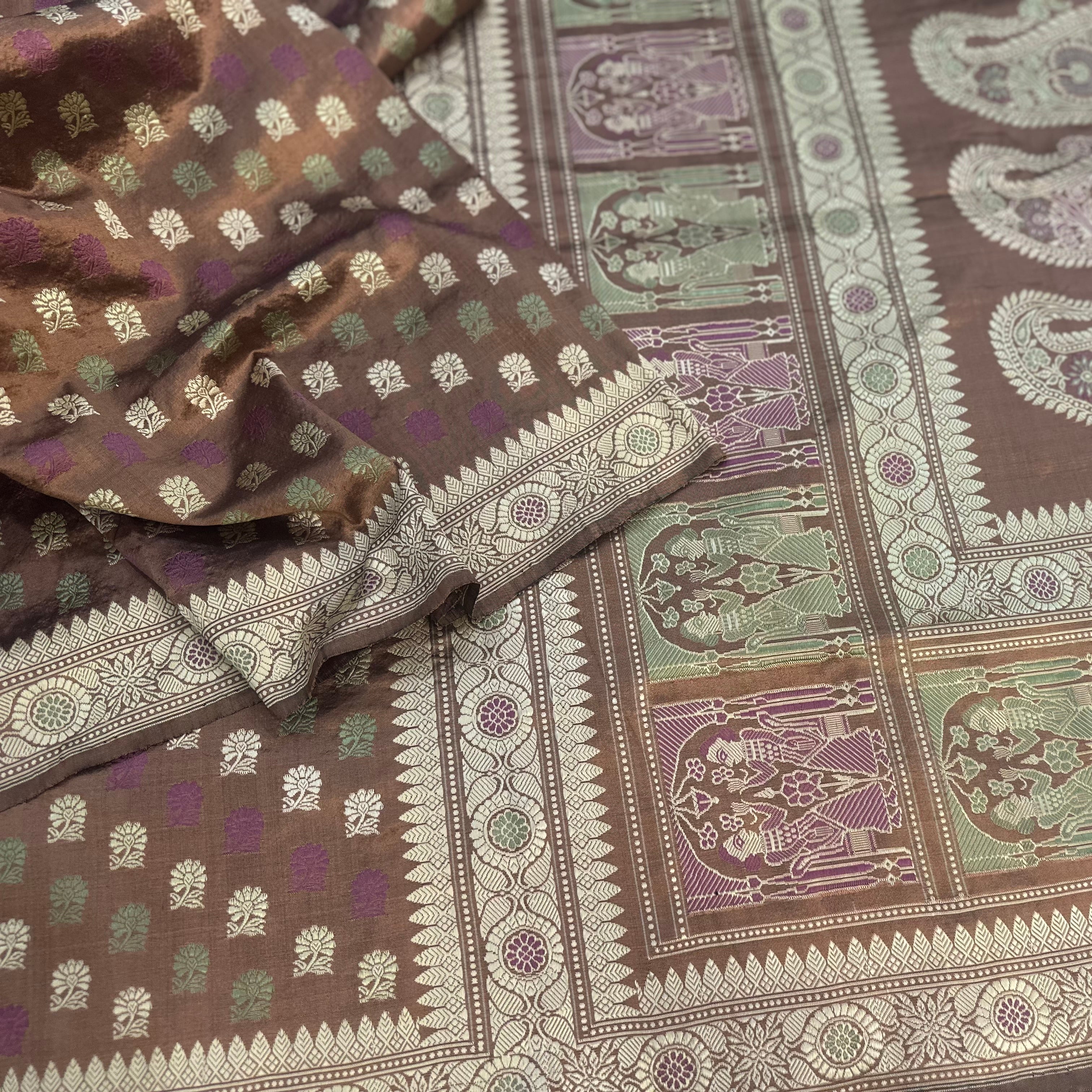 Chestnut Rose Butidar Baluchari from Benaras