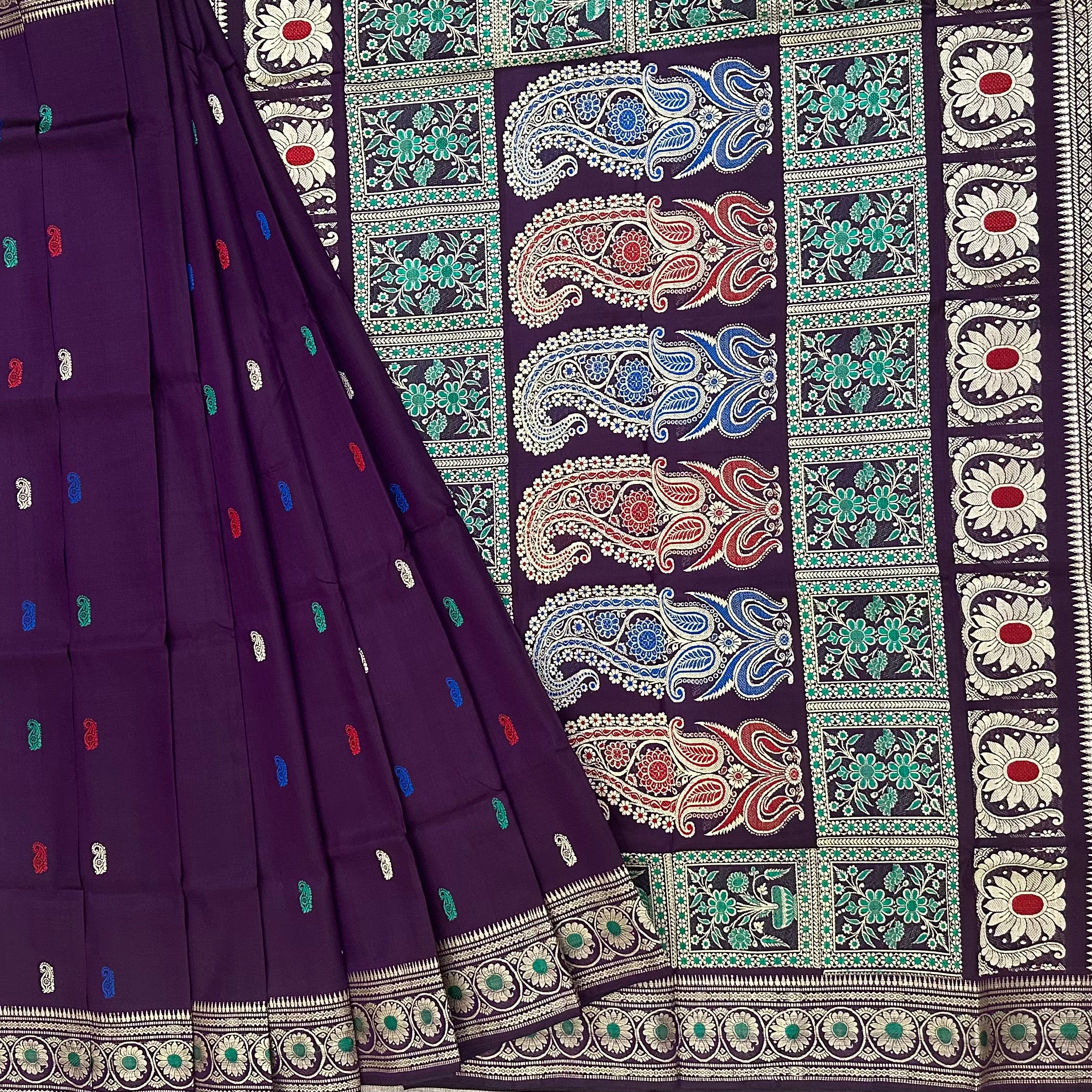 Purple Revival Baluchari from Bengal