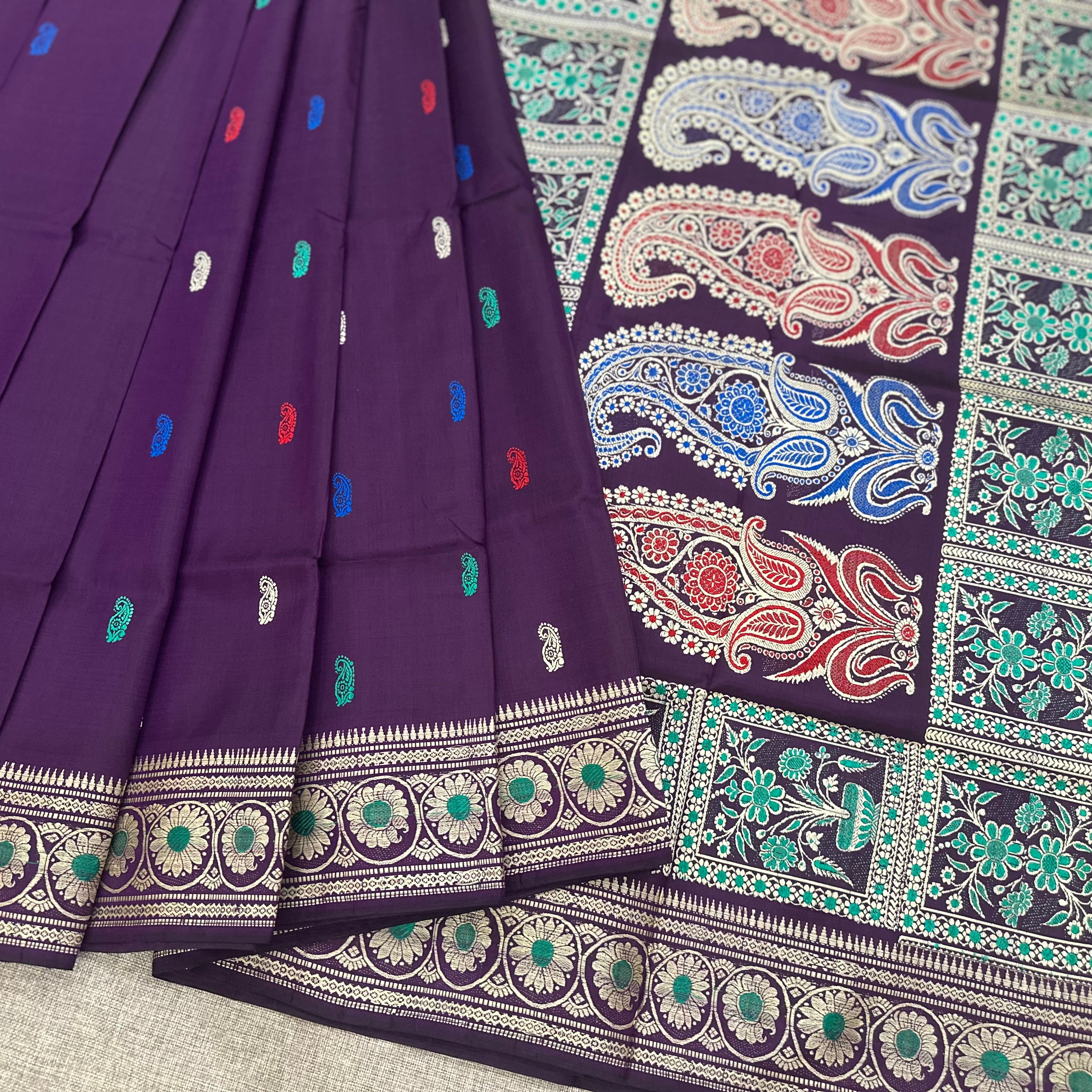 Purple Revival Baluchari from Bengal