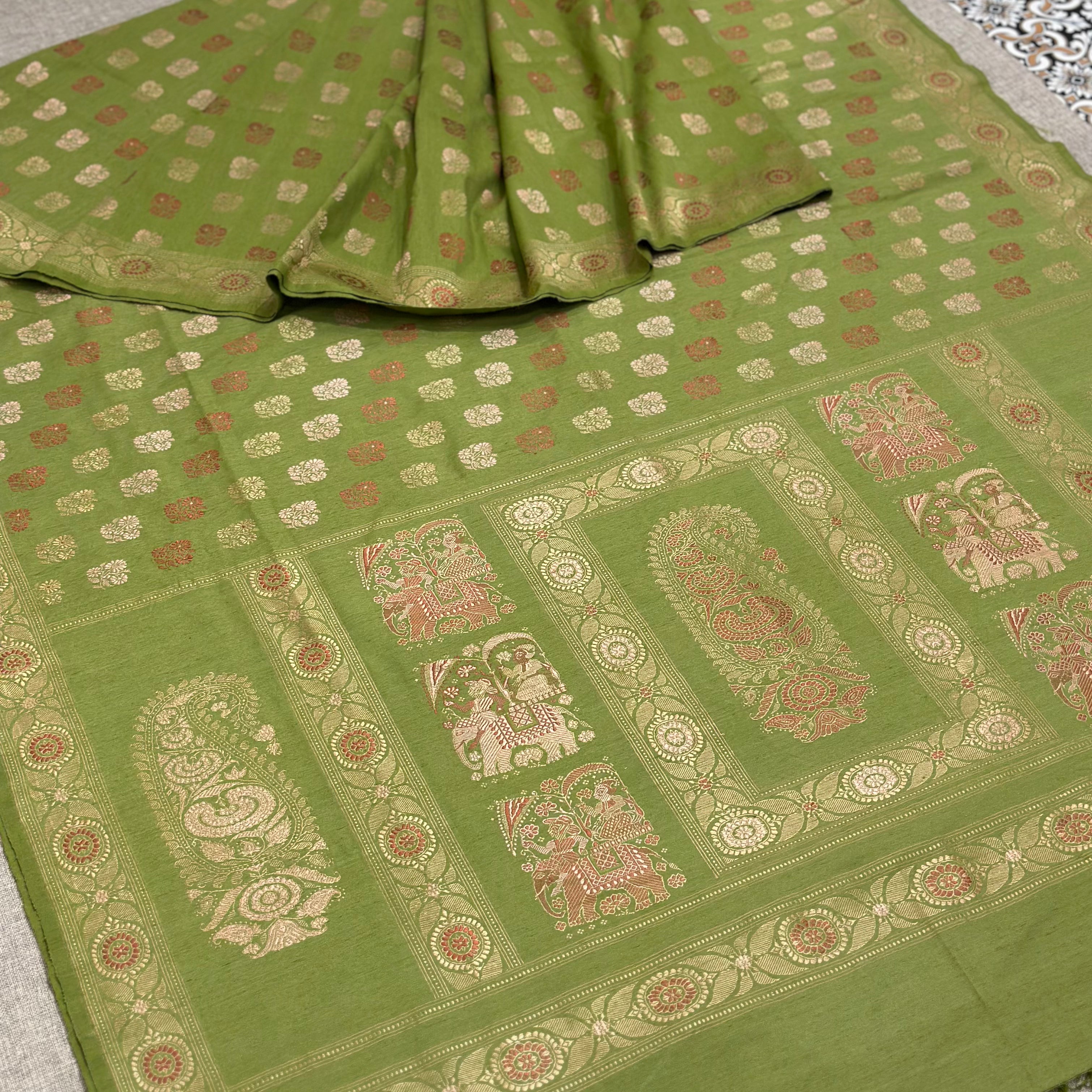 Green Buti Baluchari in Eri