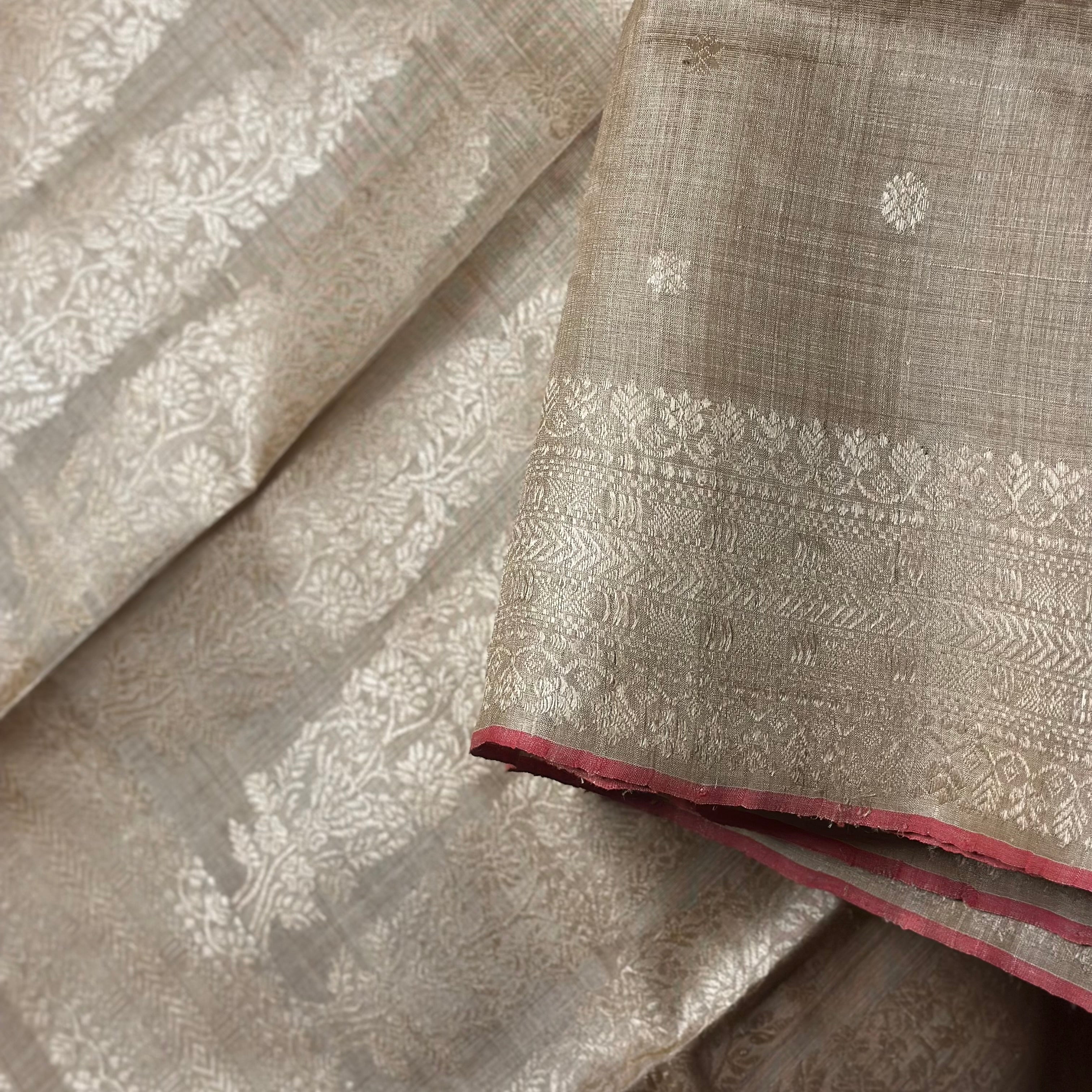 Heirloom Pure Assamese Muga Saree with Paisley in palla