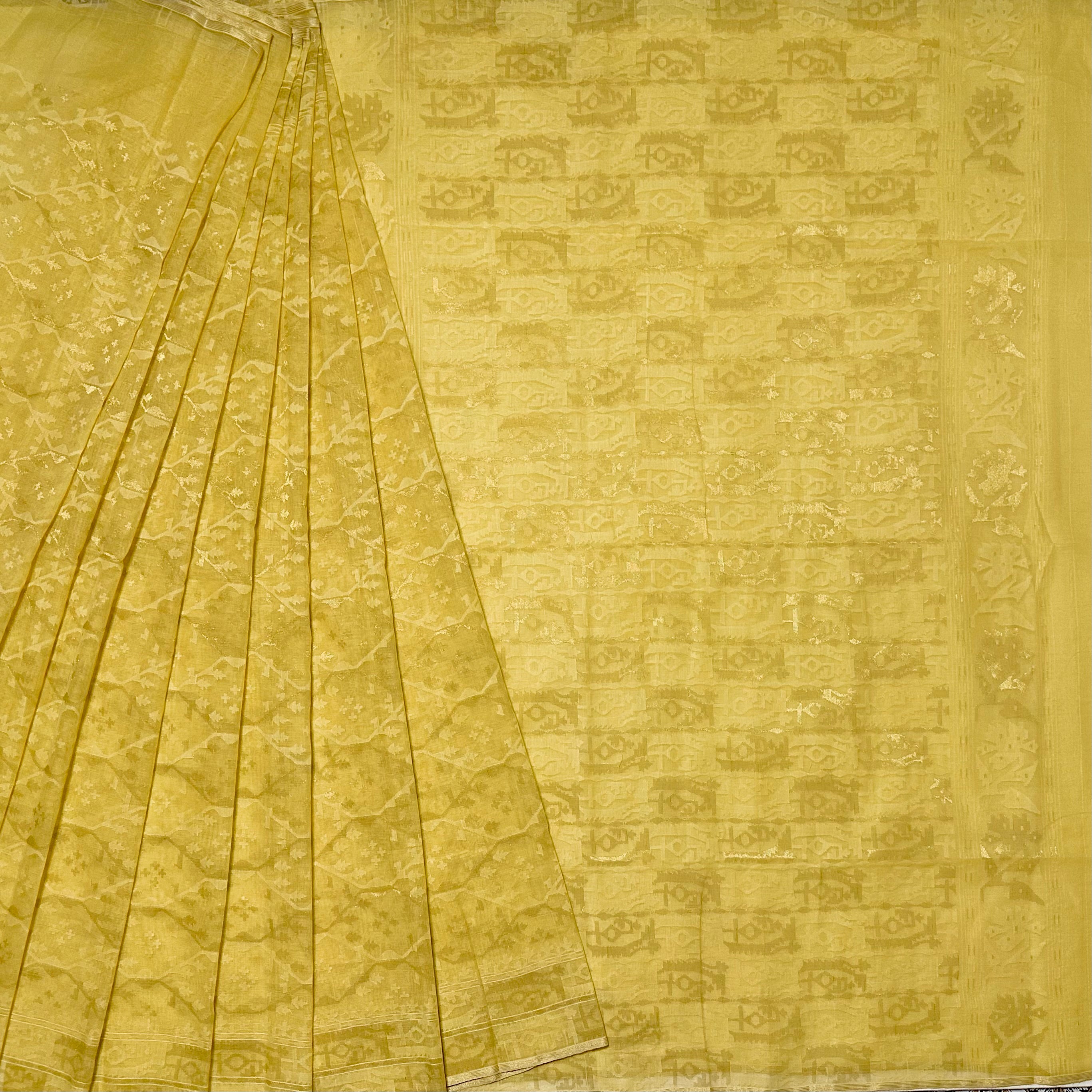 Light Yellow Dhakai Jamdani