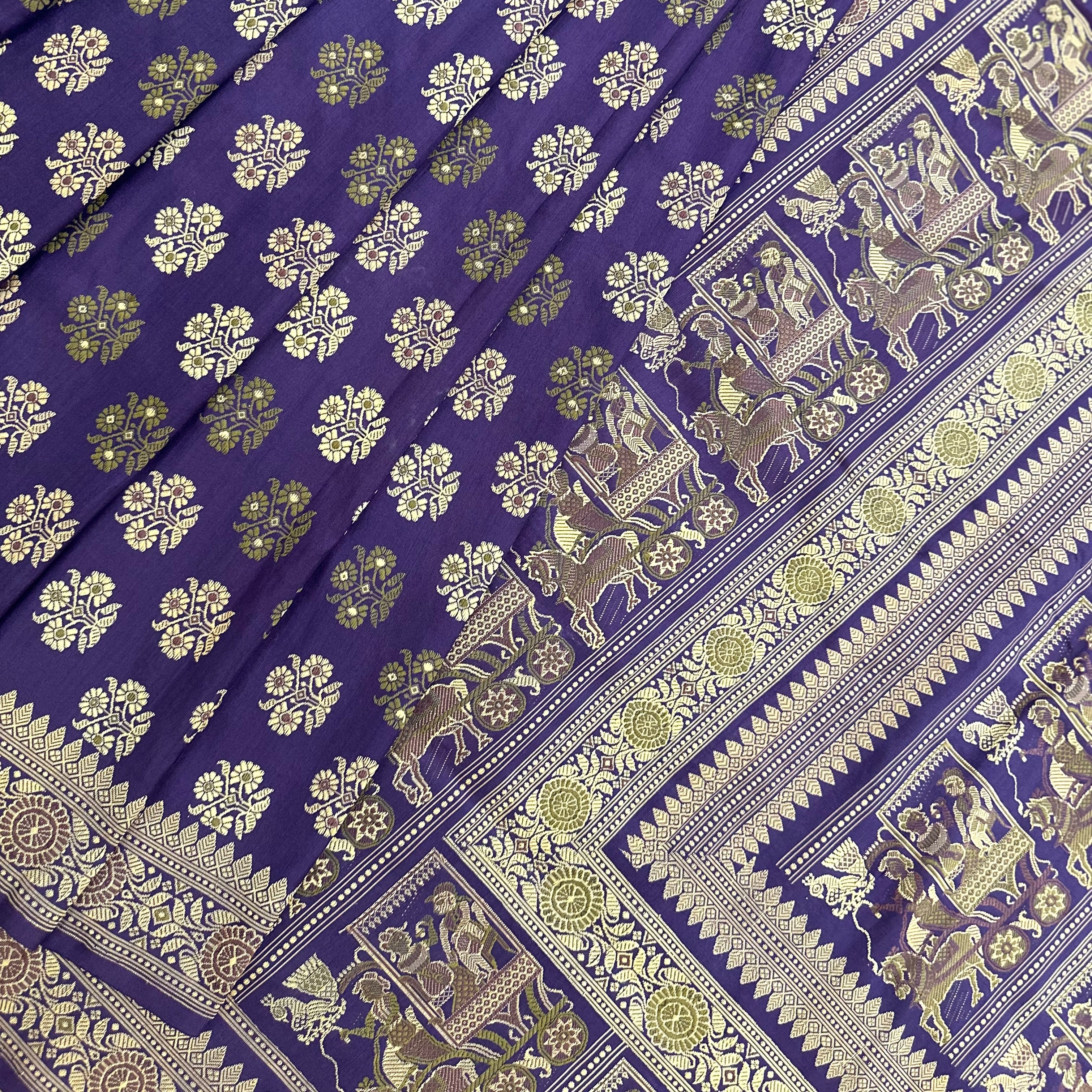 Purple Grand Palla Baluchari Saree
