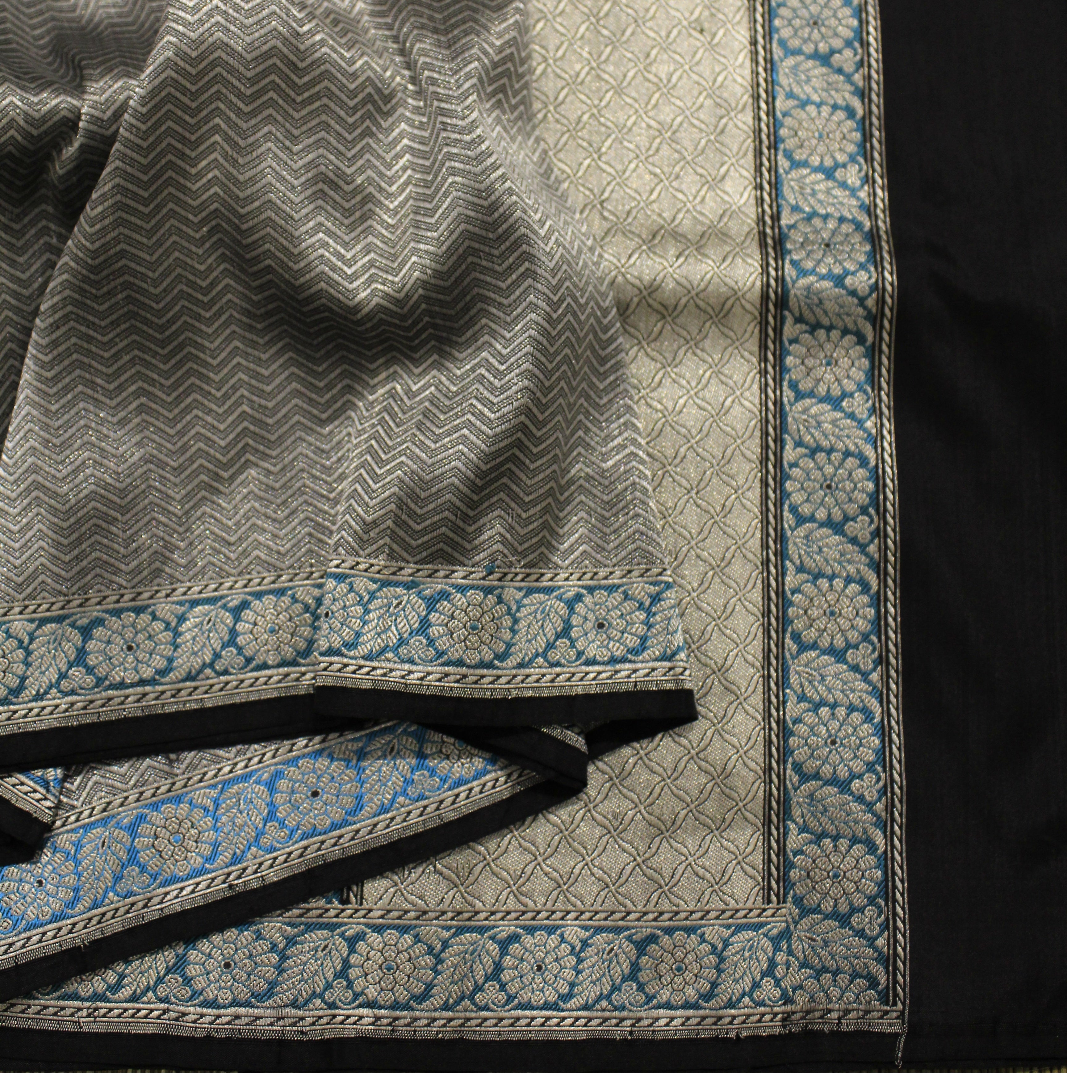 Black Tanchoi Benarasi with Minakari Khadwa Border