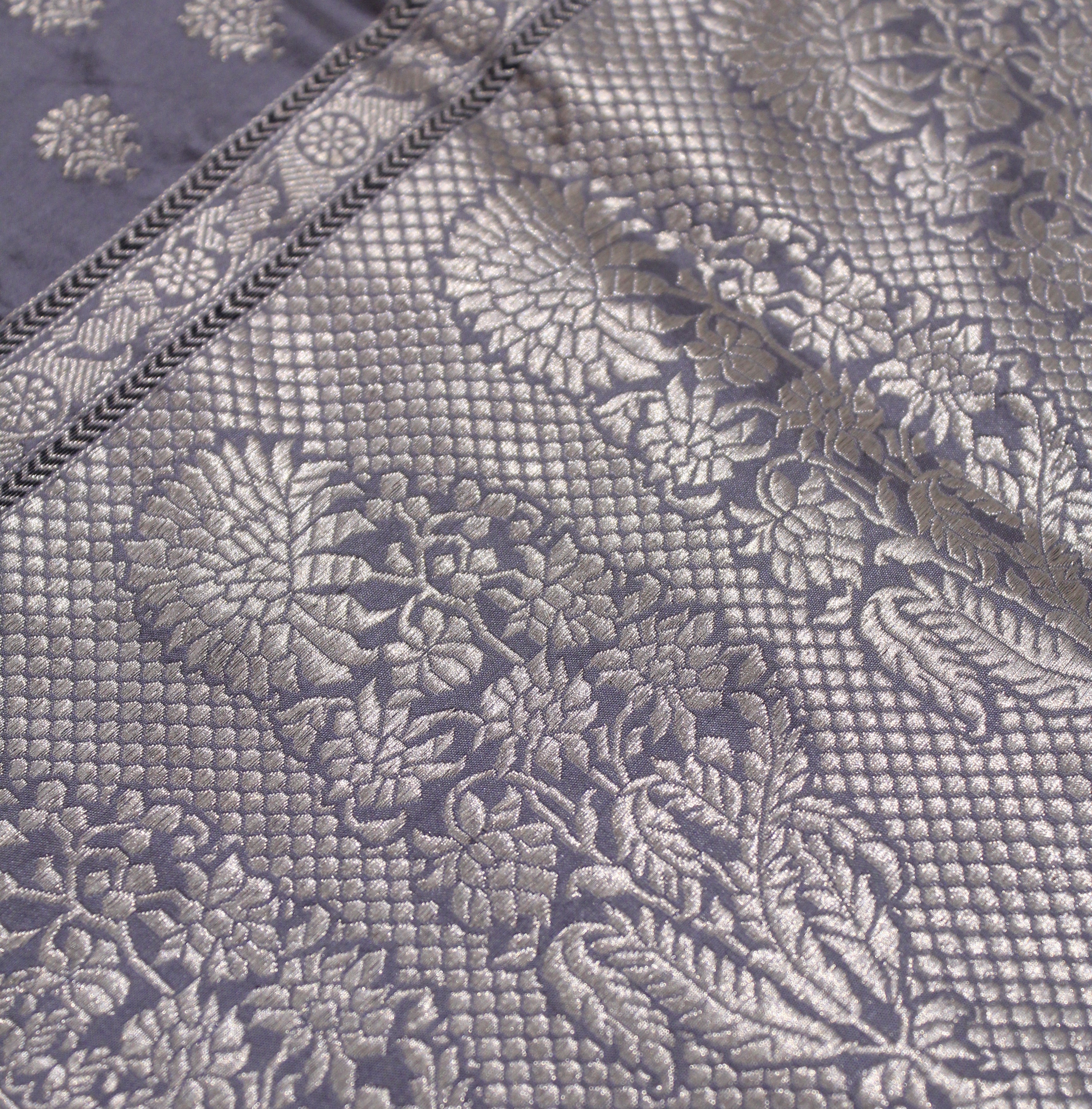 Steel Grey Pinstripe Benarasi