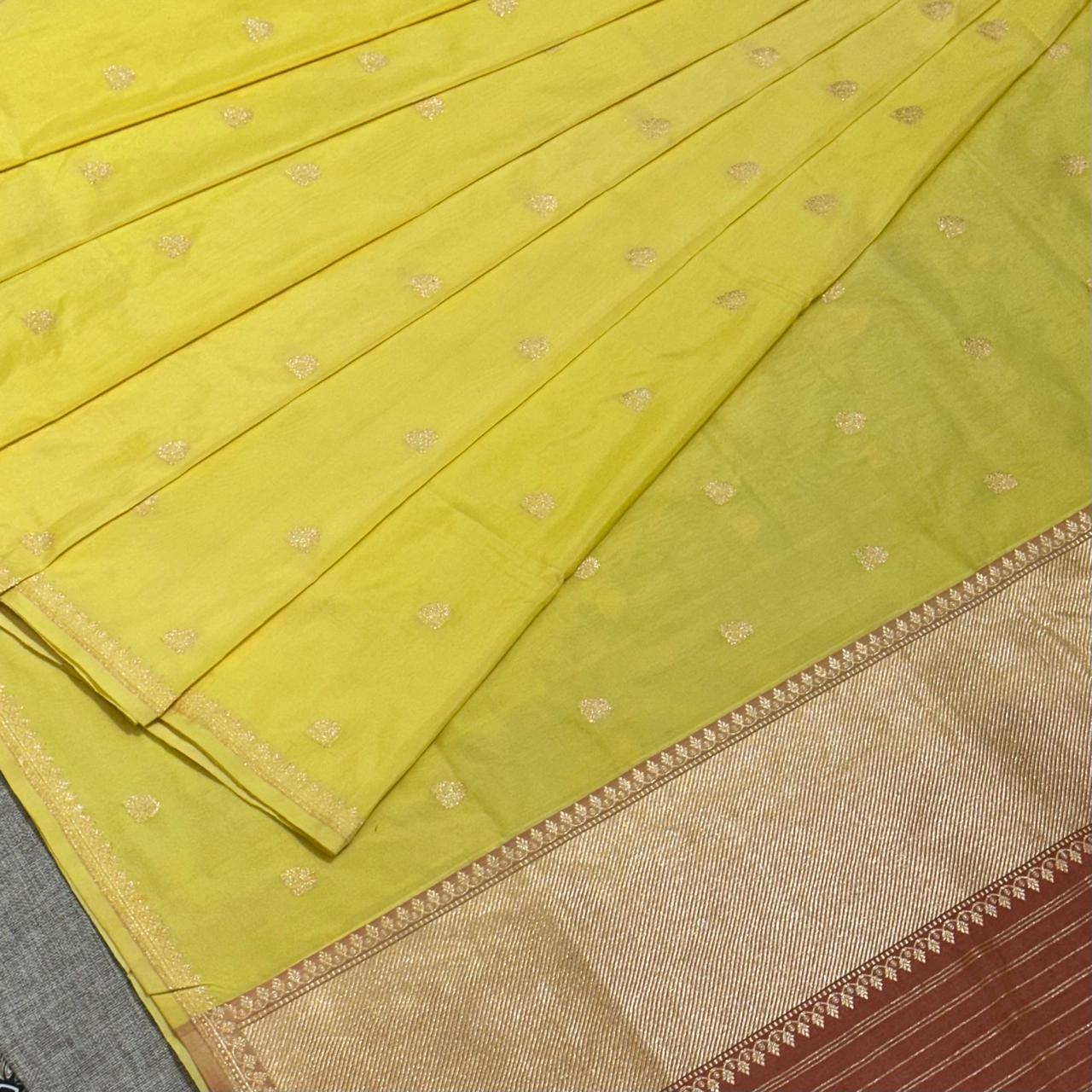 Yellow Natural Dyed Benarasi