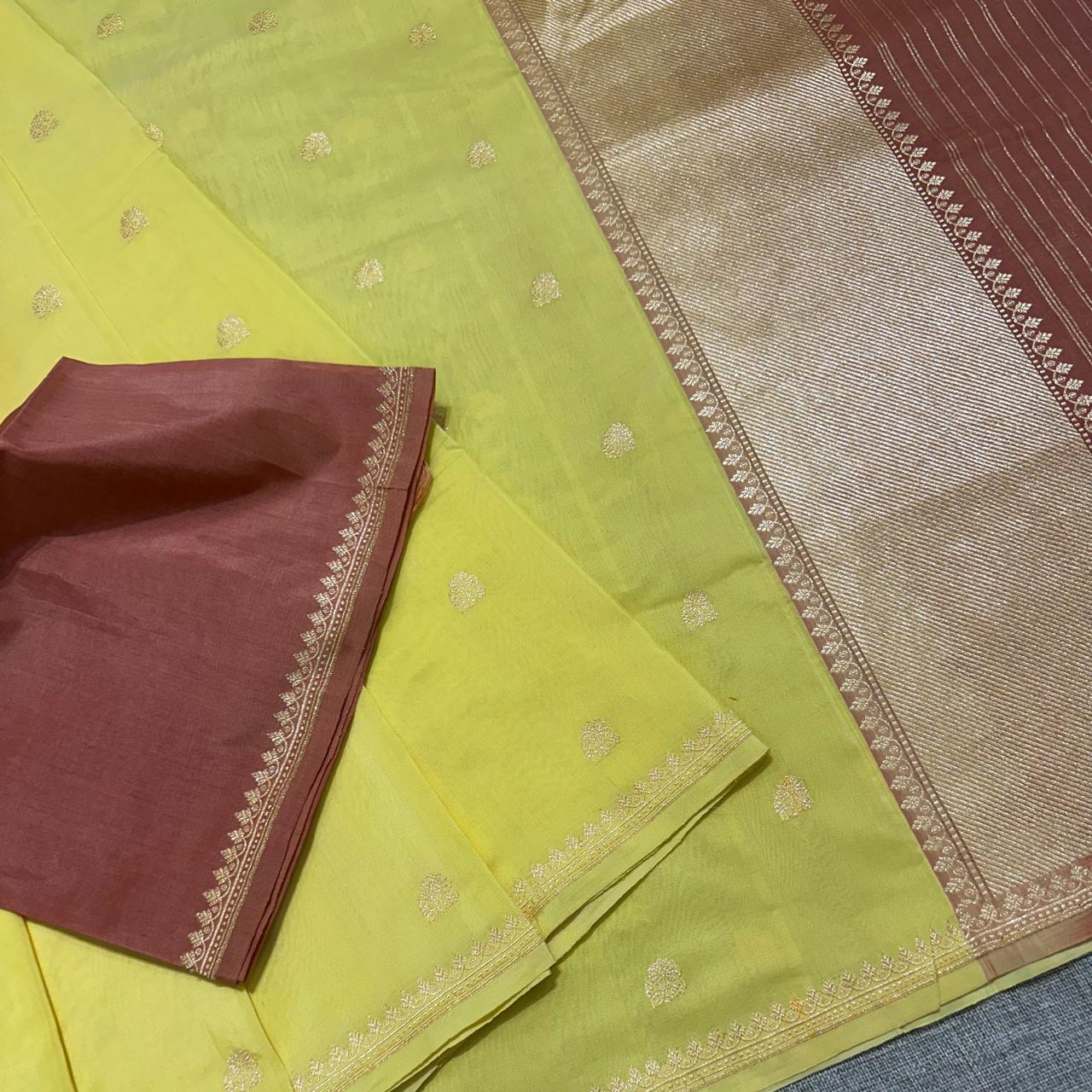 Yellow Natural Dyed Benarasi