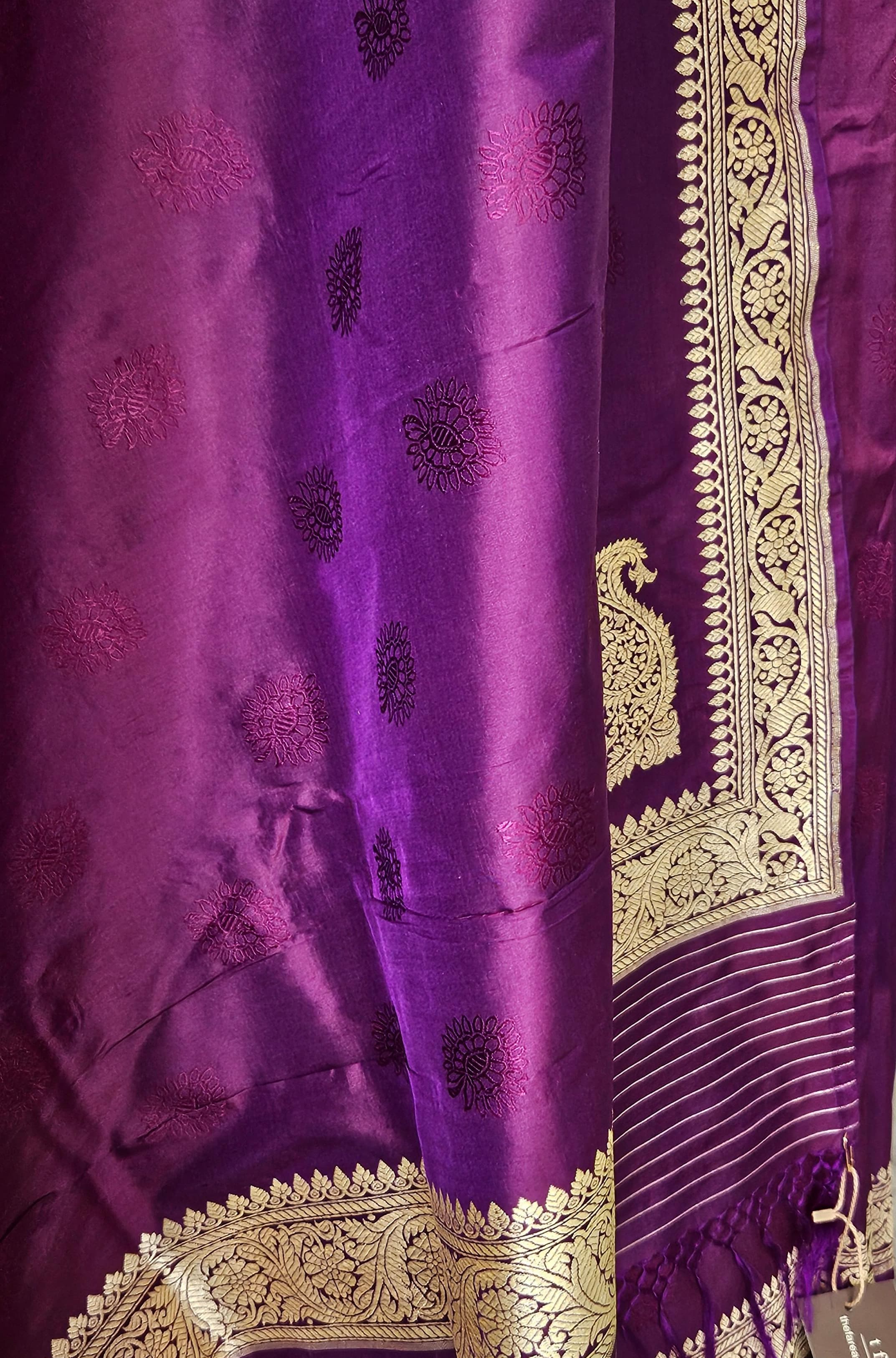 Museum Recreation of a Benarasi Saree with Koniya - Purple