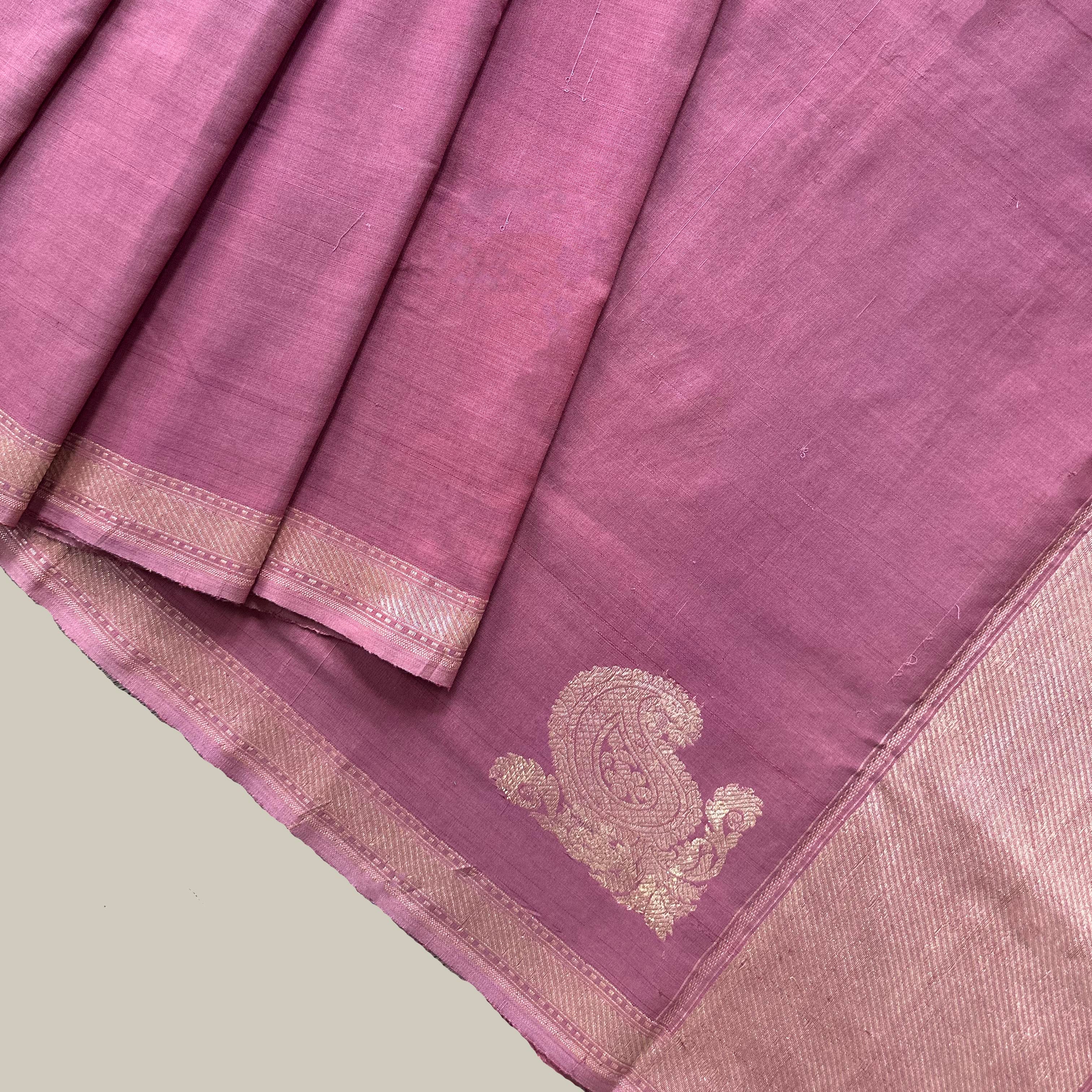 Red Pure Cotton Natural Dyed Benarasi