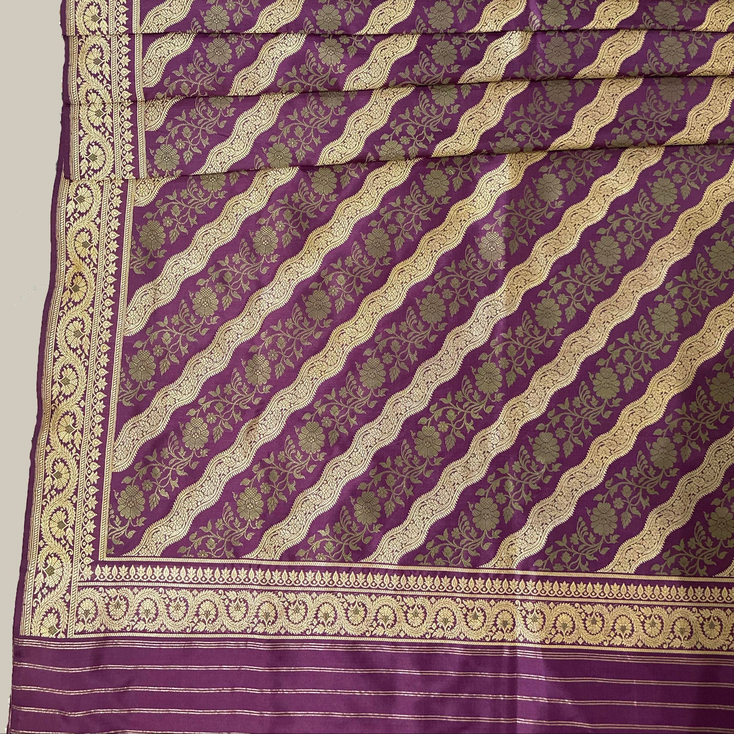 Lavender Ada Khadwa Benarasi Saree