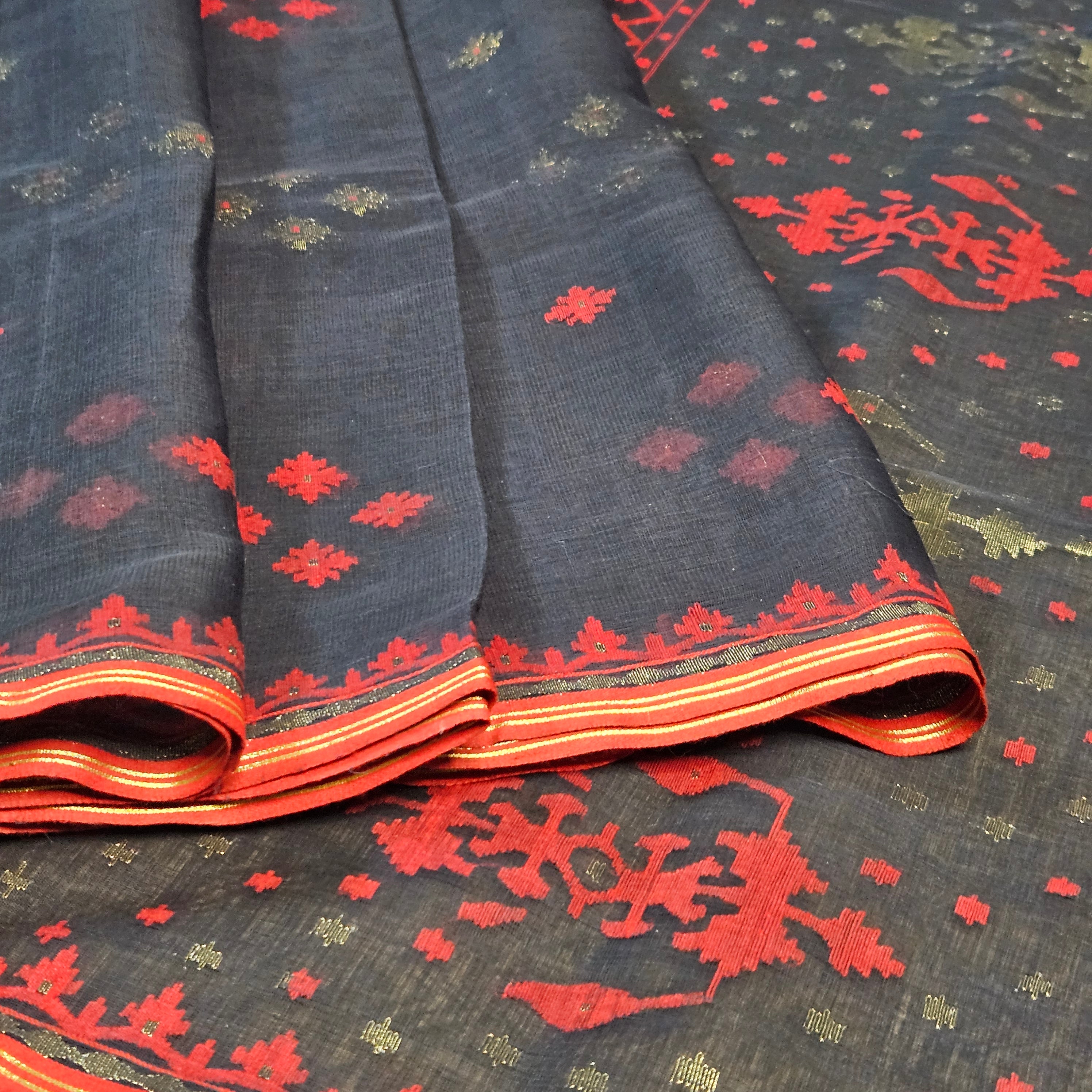 200 Count Indigo Dhakai Jamdani