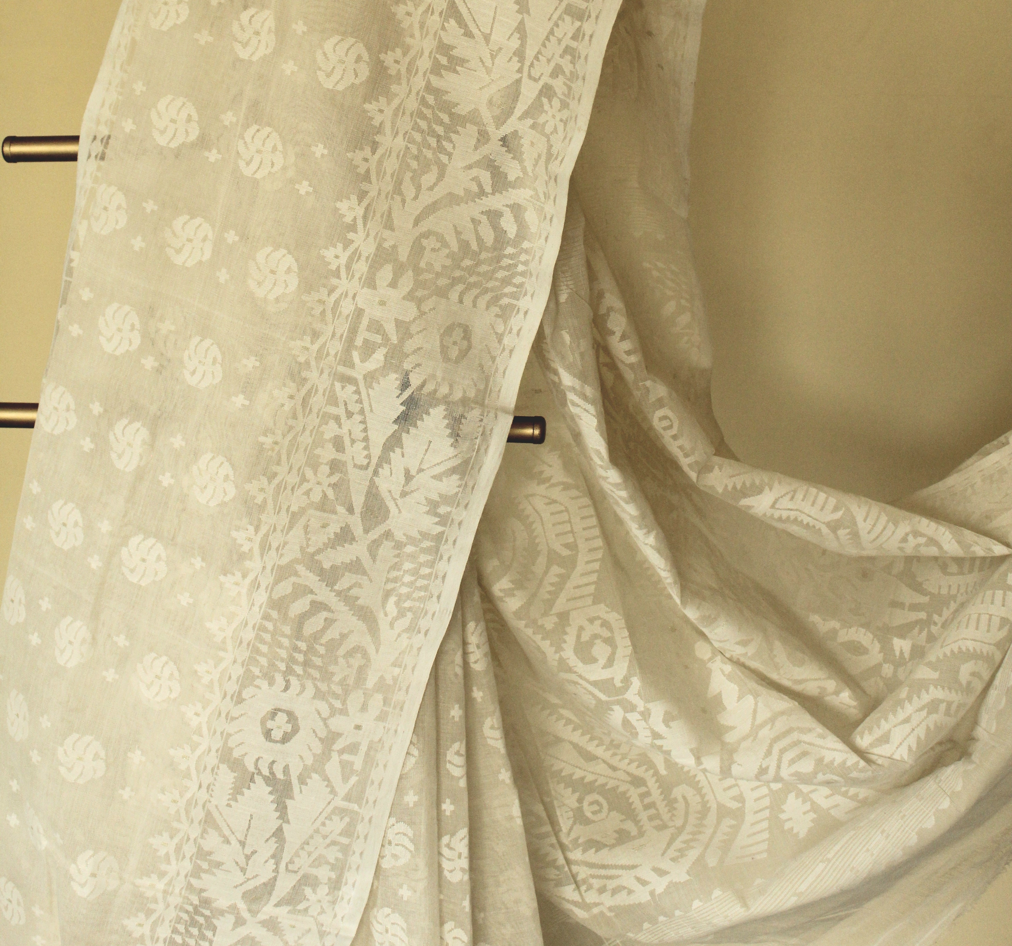 White on White Dhakai Jamdani