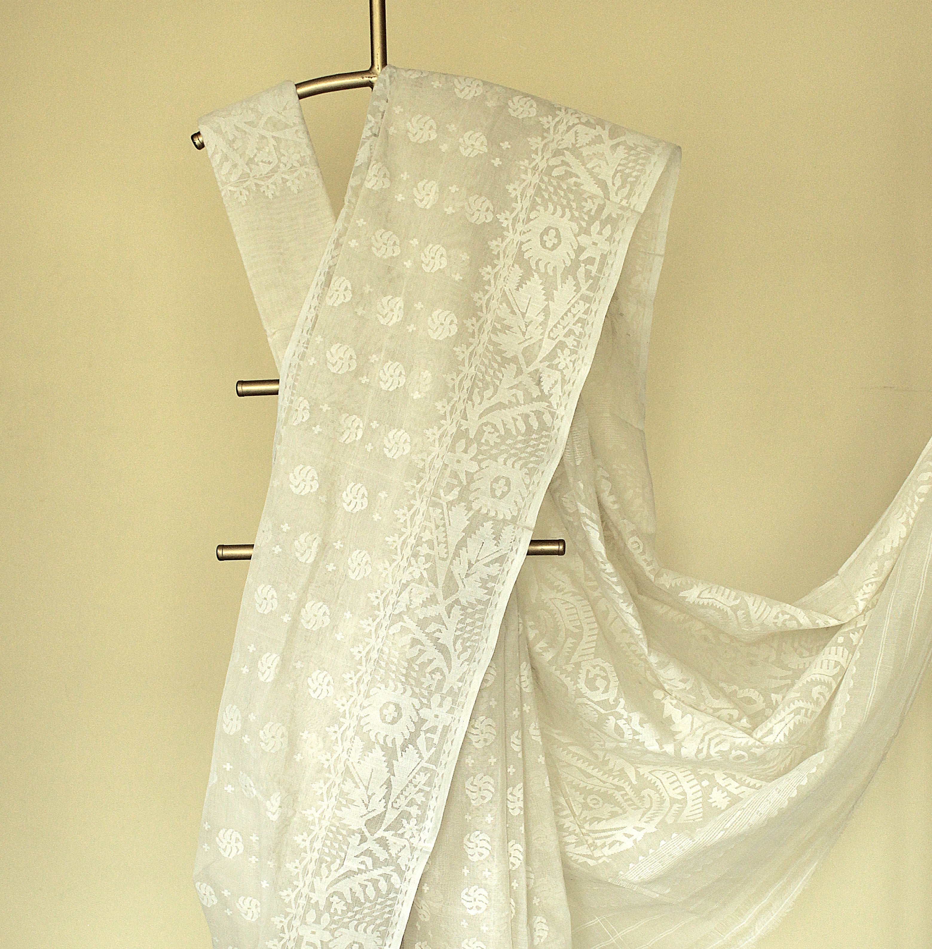 White on White Dhakai Jamdani