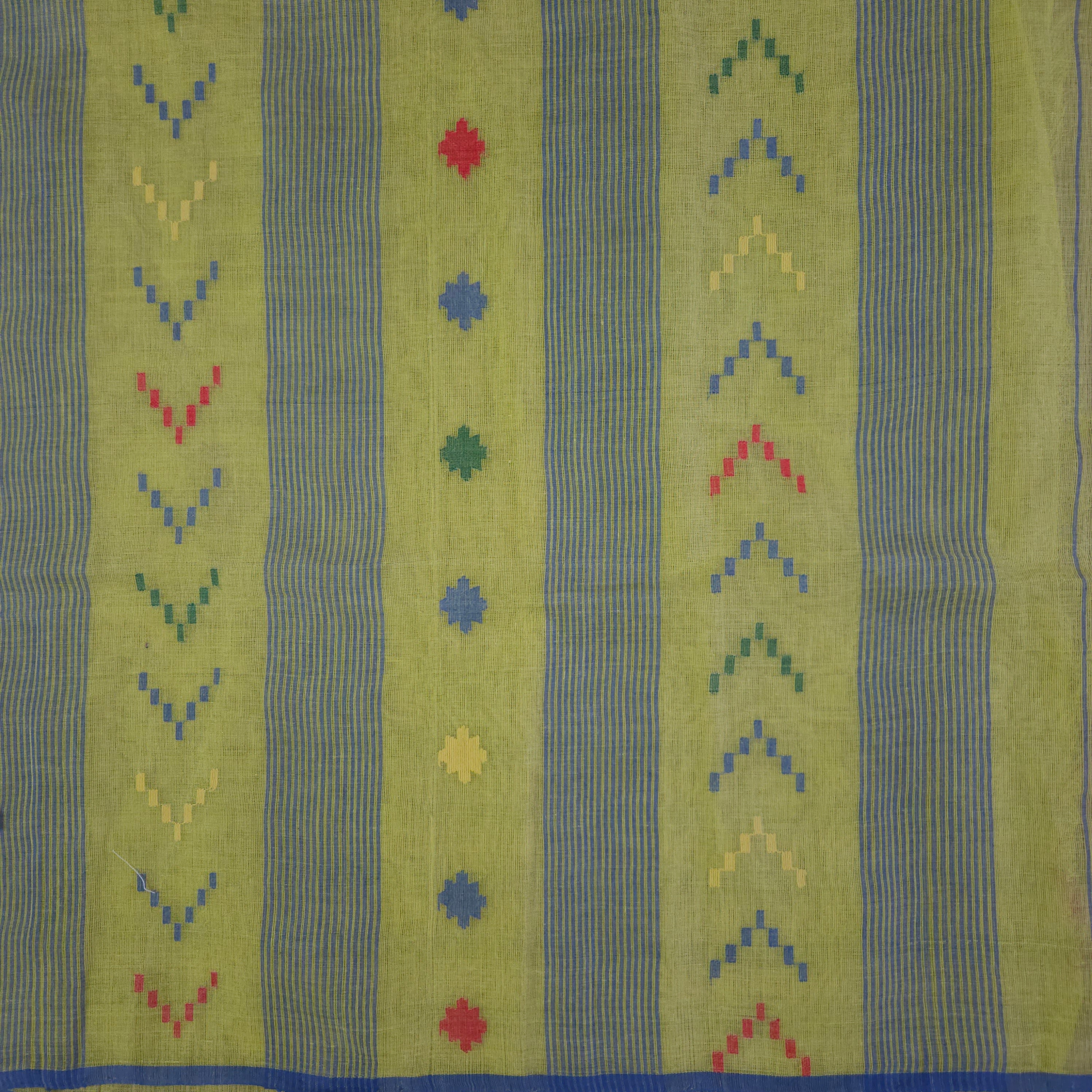 Lime Green Dhakai Jamdani