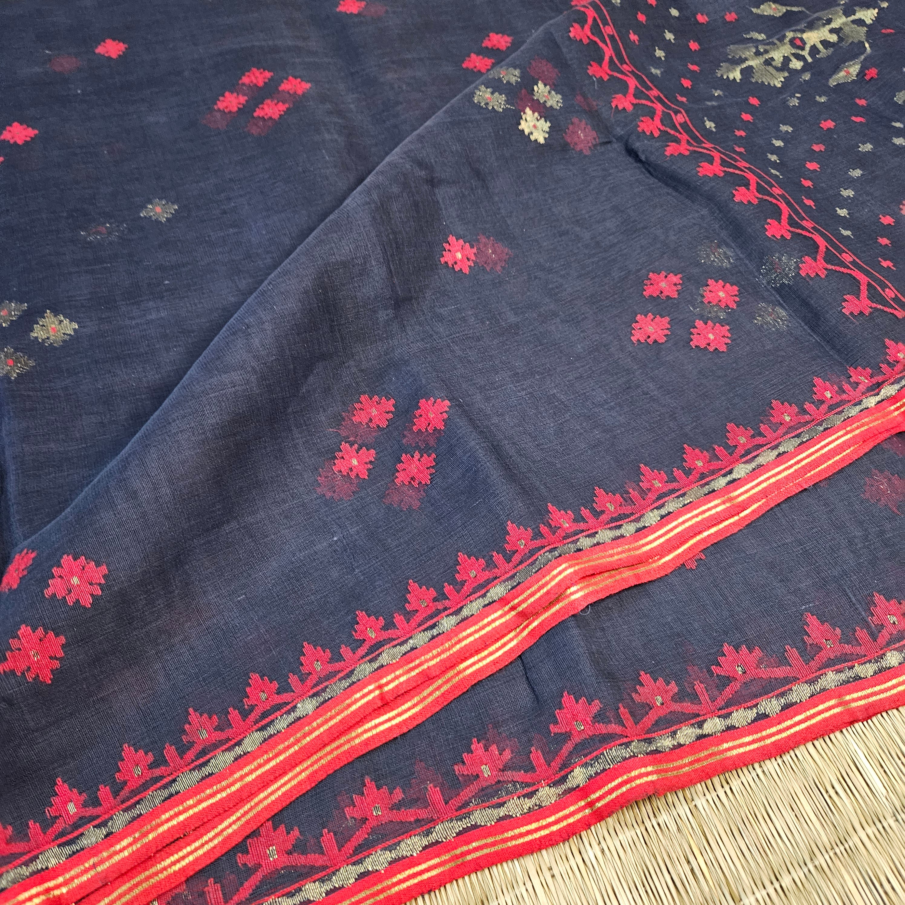 200 Count Indigo Dhakai Jamdani