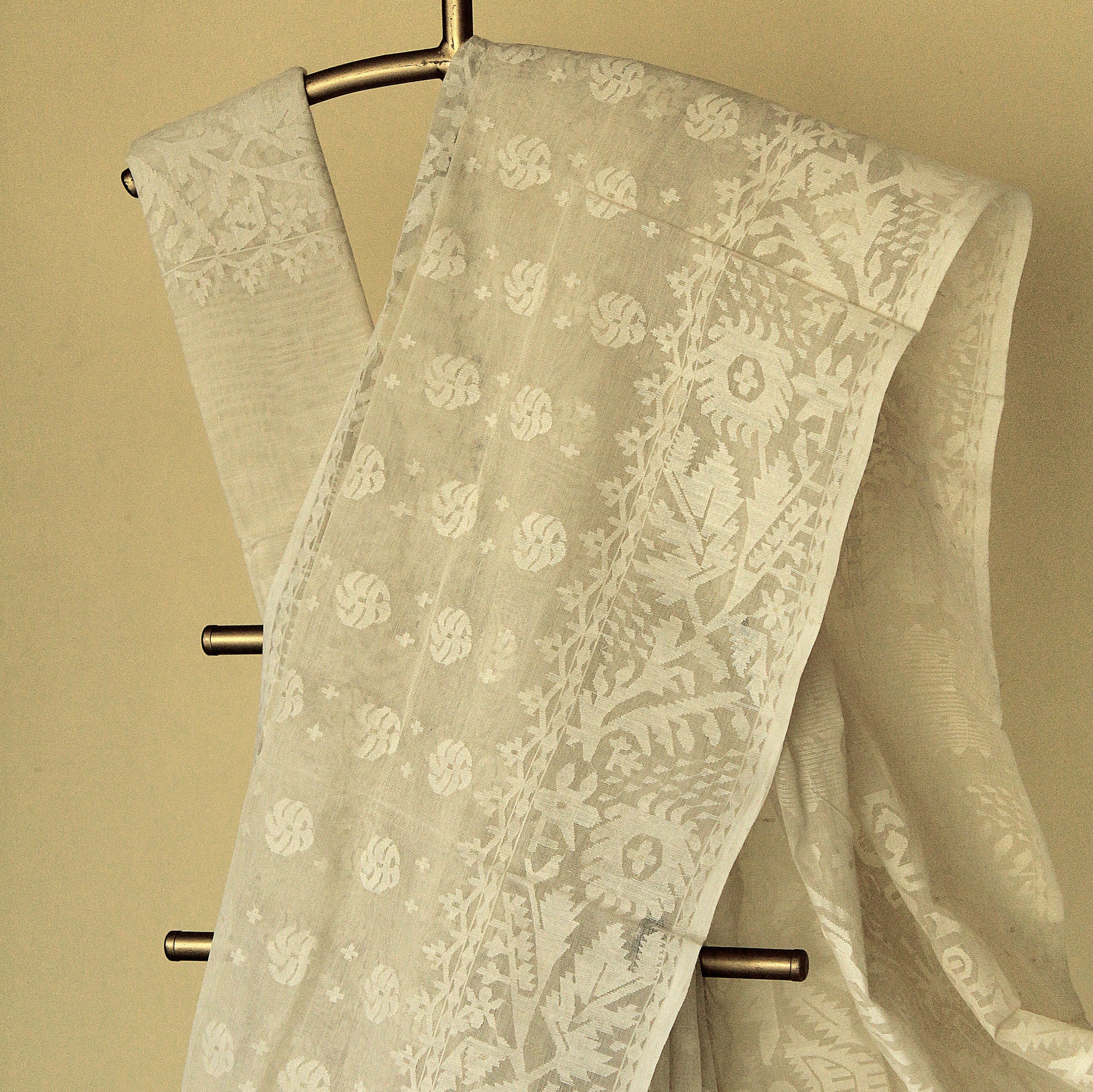 White on White Dhakai Jamdani