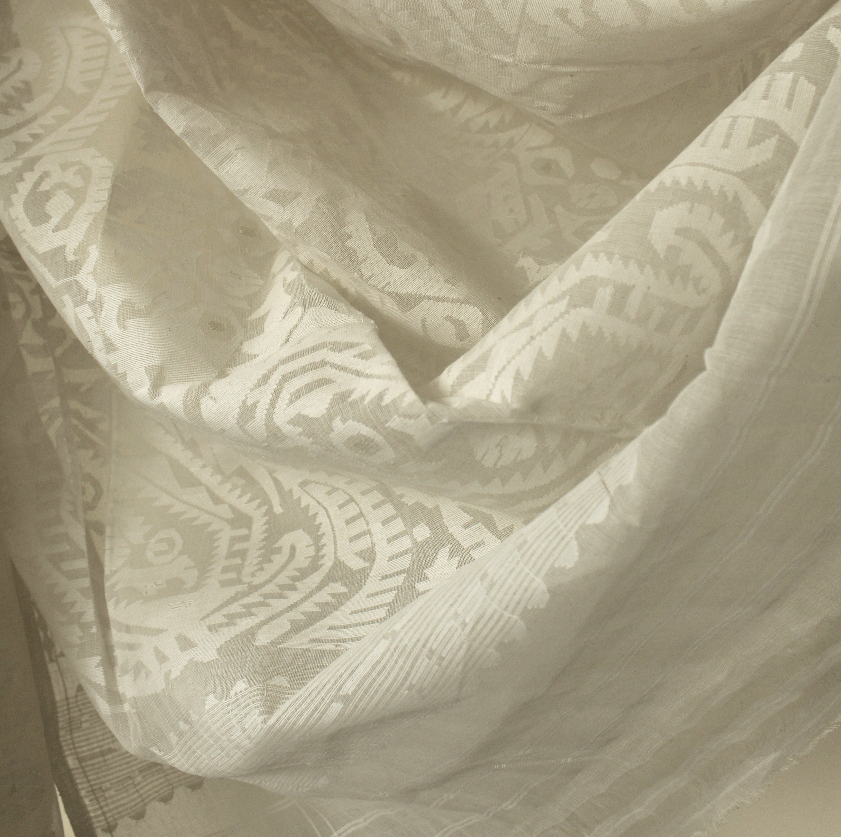 White on White Dhakai Jamdani