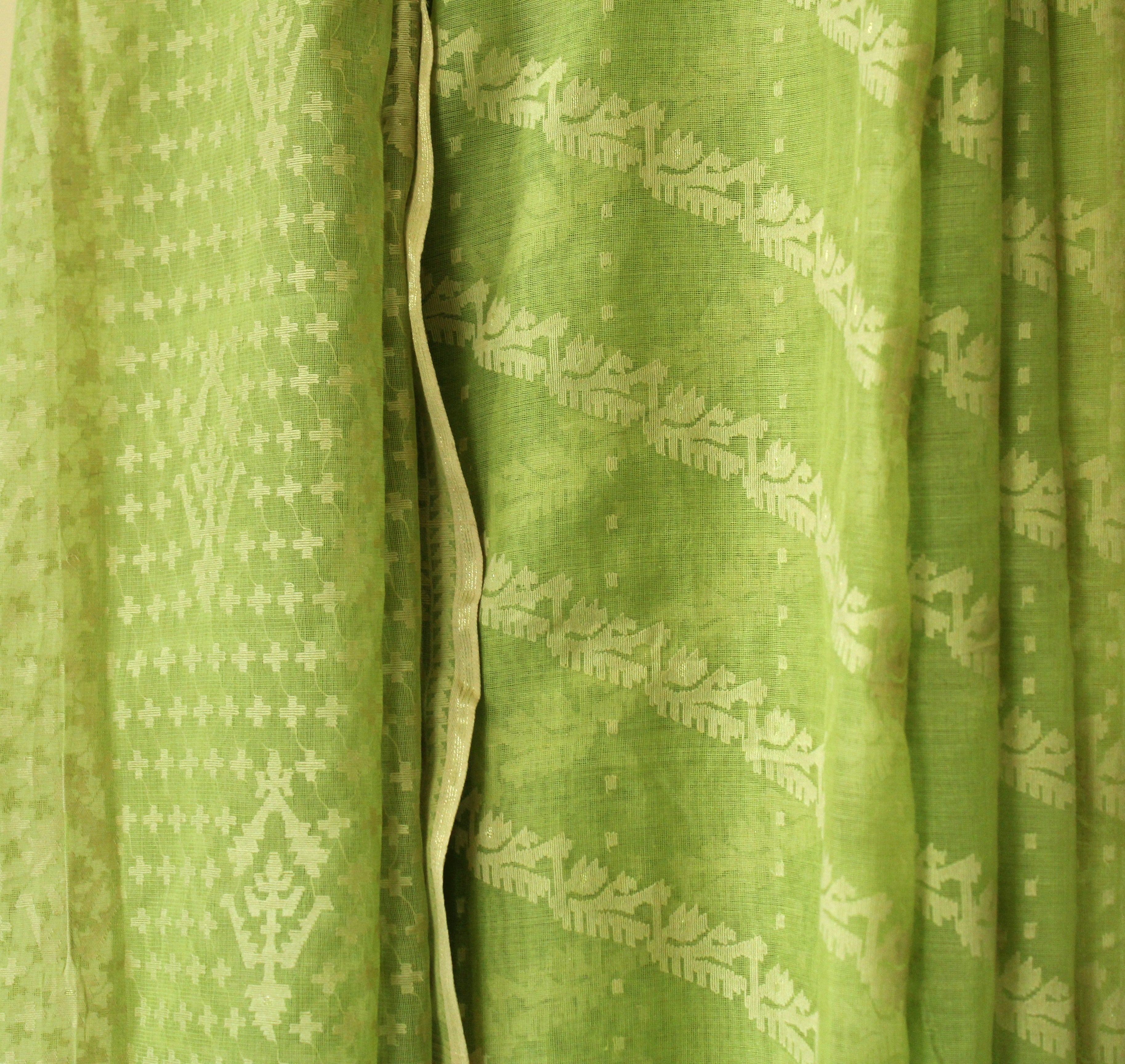 Pre Order: Lime Green Ada Dhakai Jamdani Saree