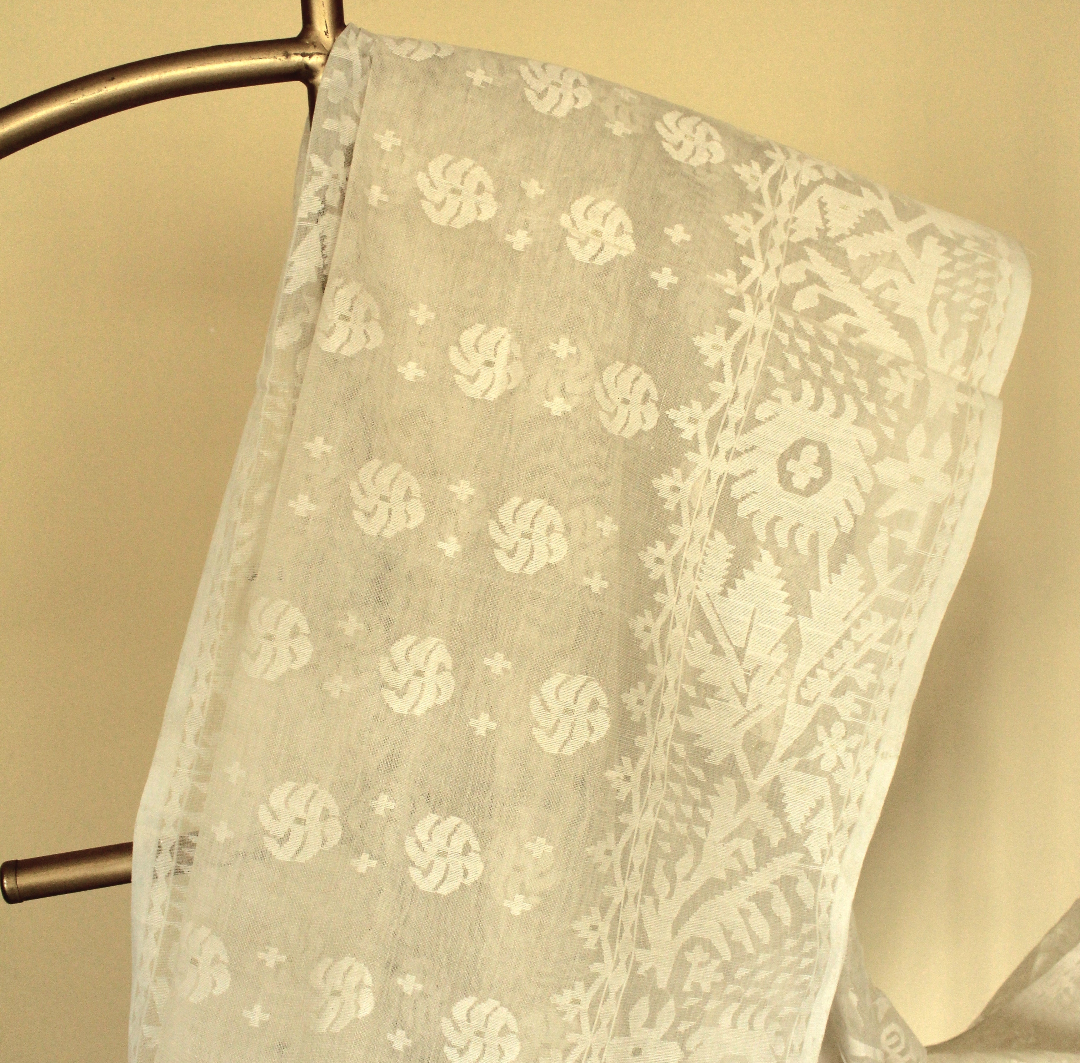 White on White Dhakai Jamdani
