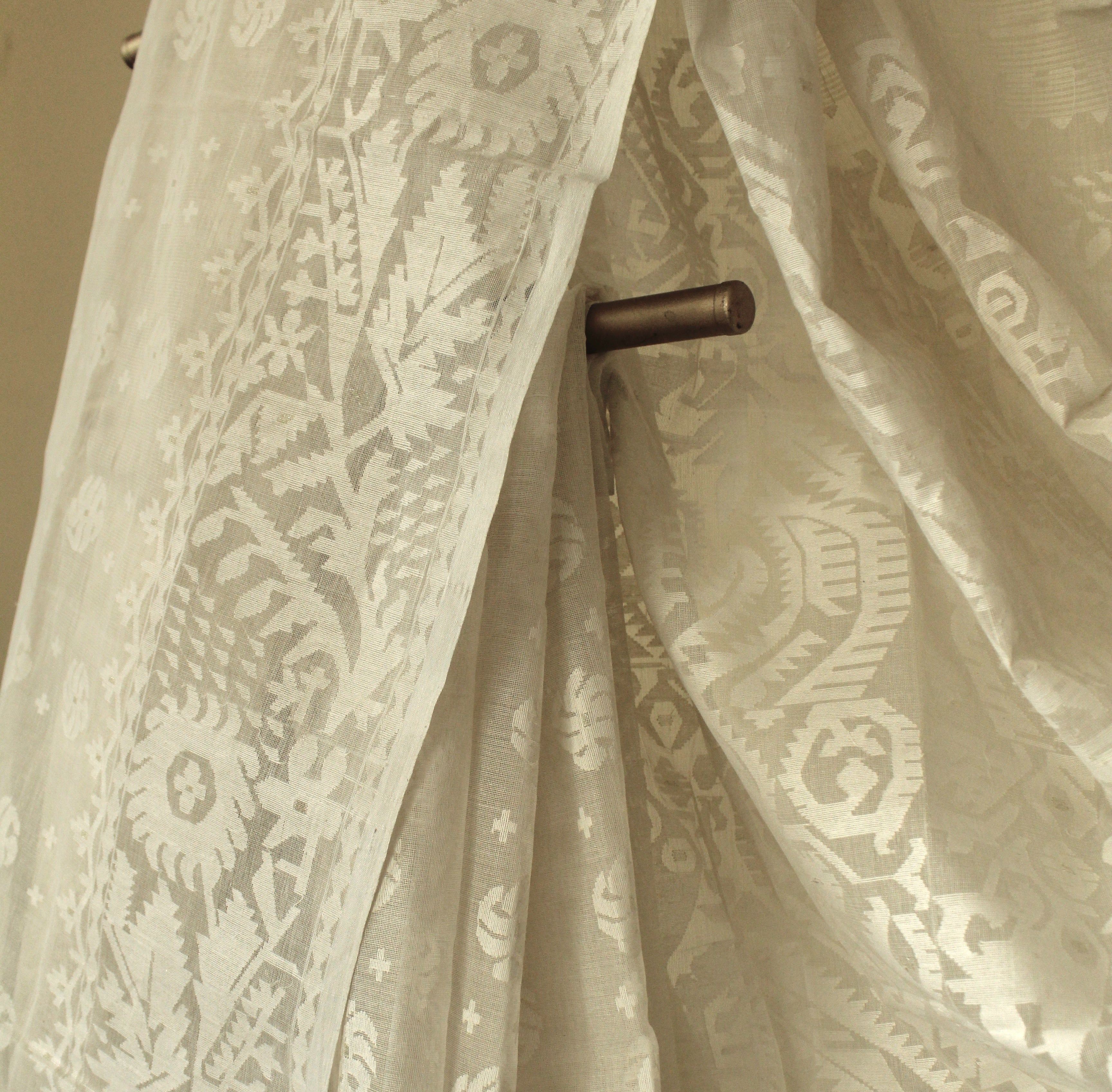 White on White Dhakai Jamdani