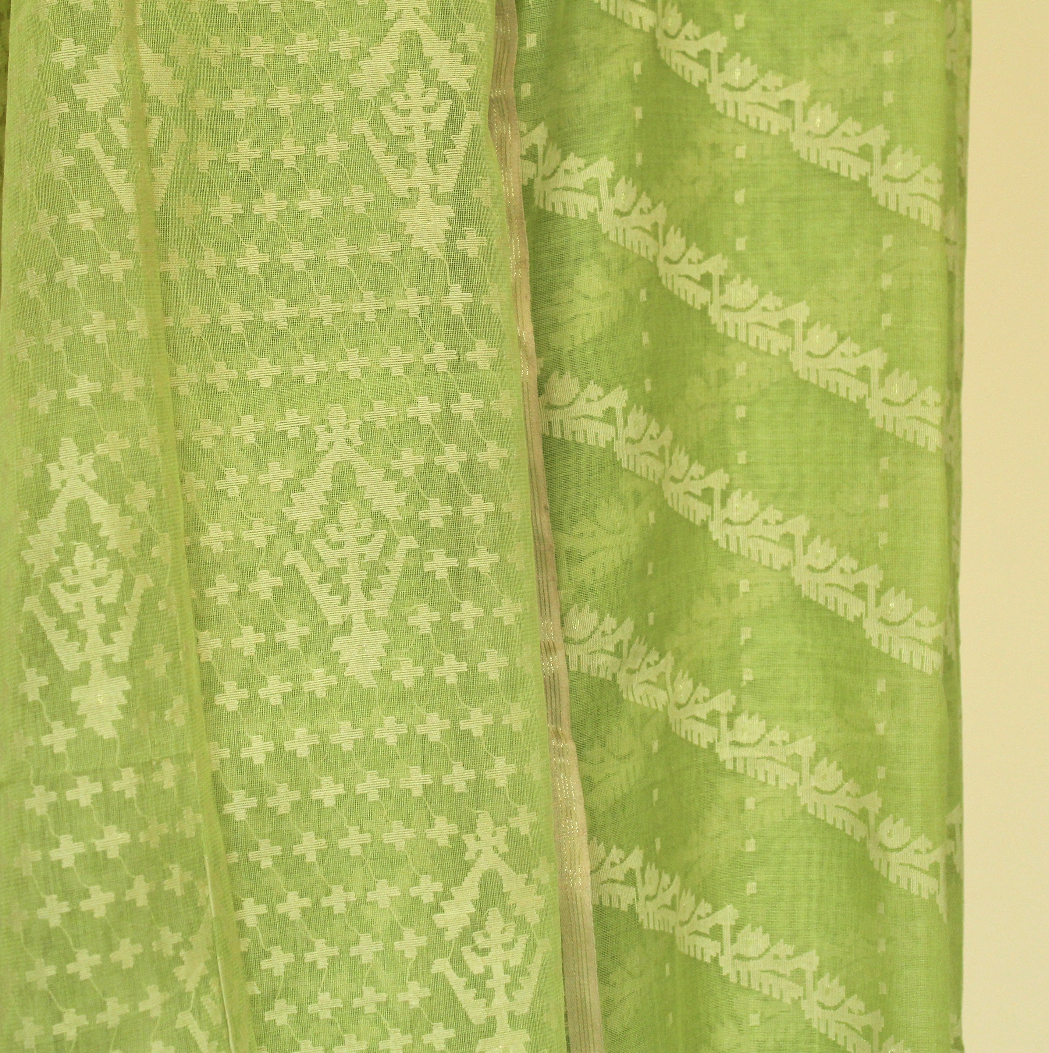 Pre Order: Lime Green Ada Dhakai Jamdani Saree