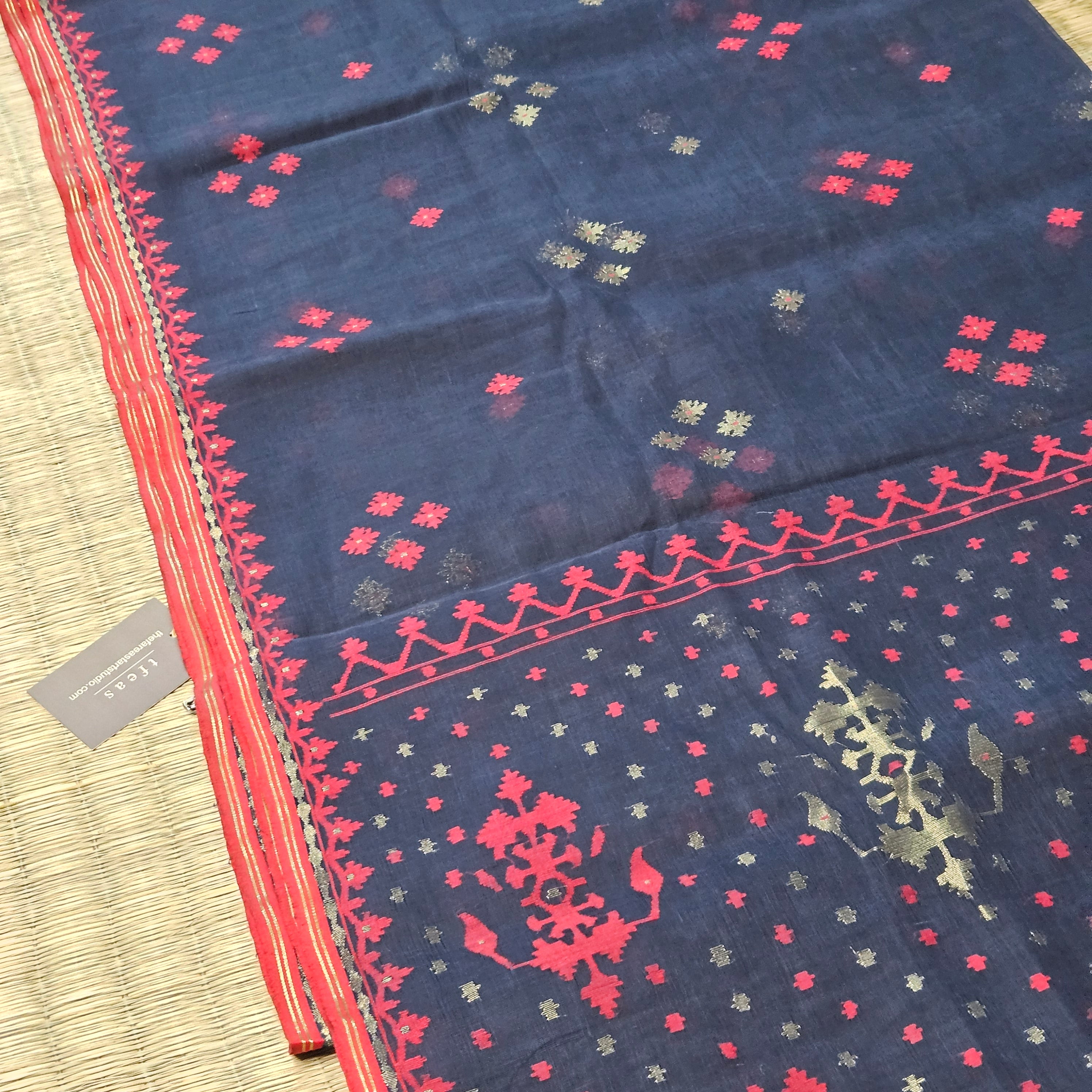 200 Count Indigo Dhakai Jamdani