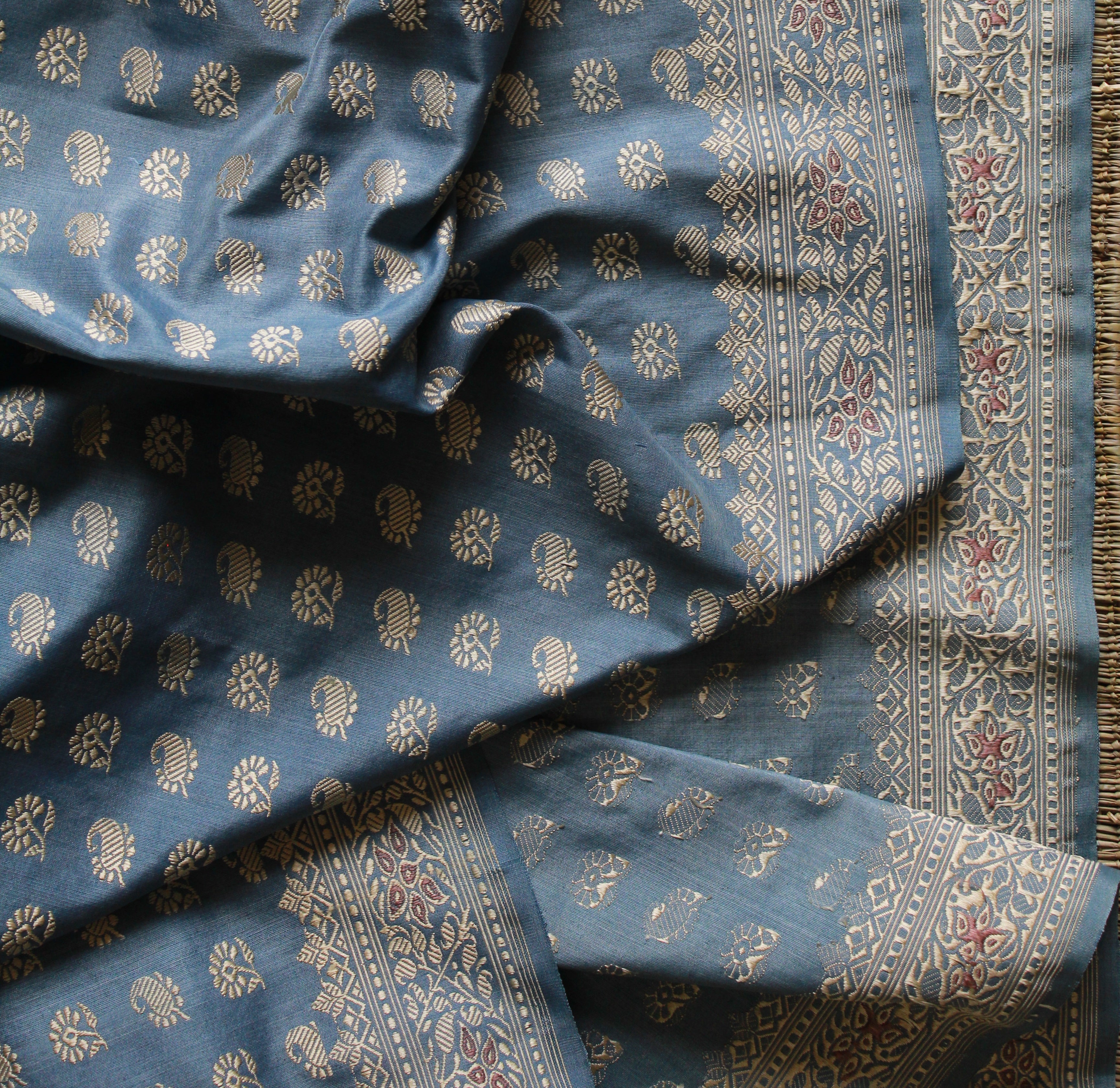 Natural Dyed Indigo Baluchari