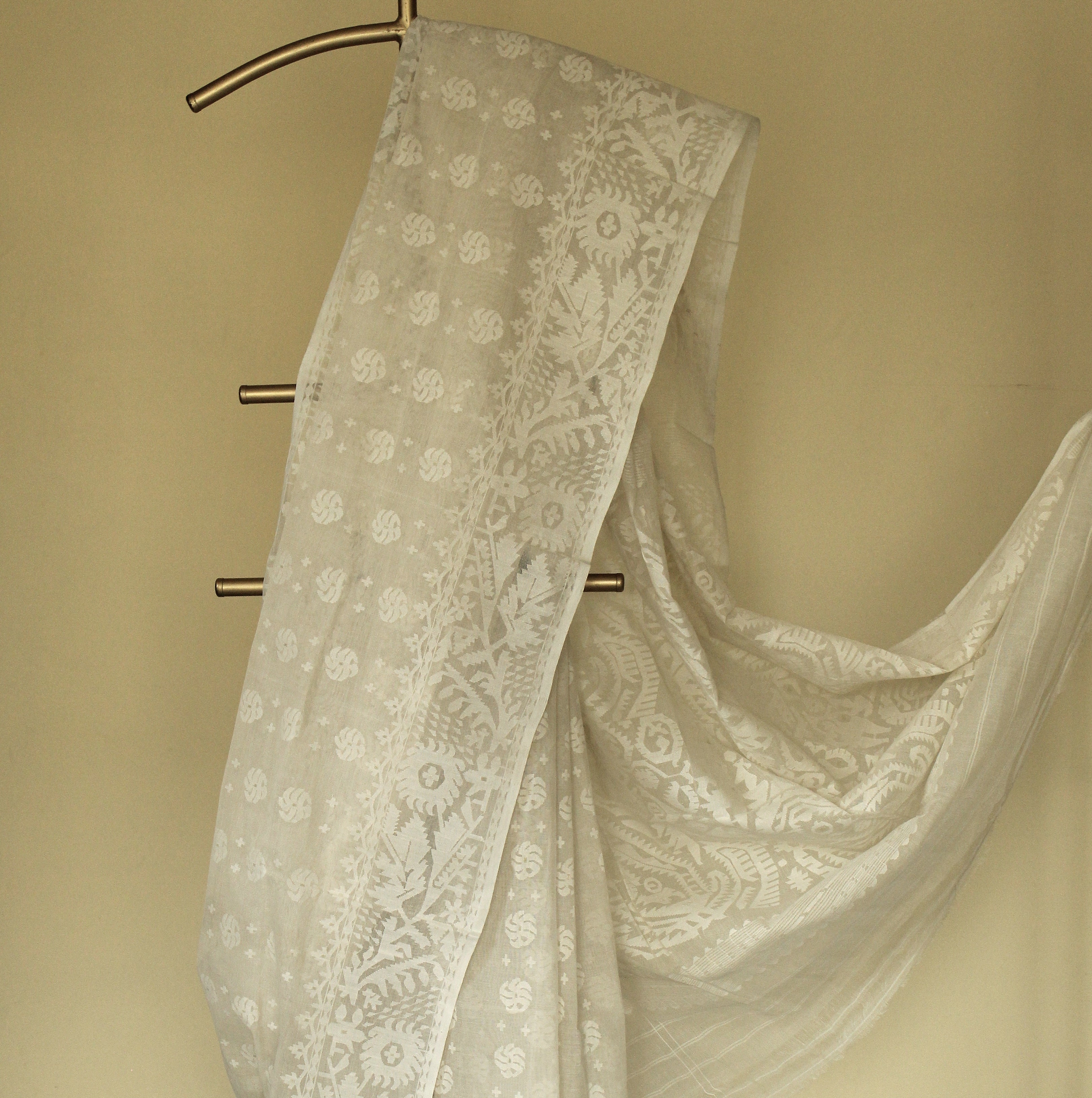 White on White Dhakai Jamdani