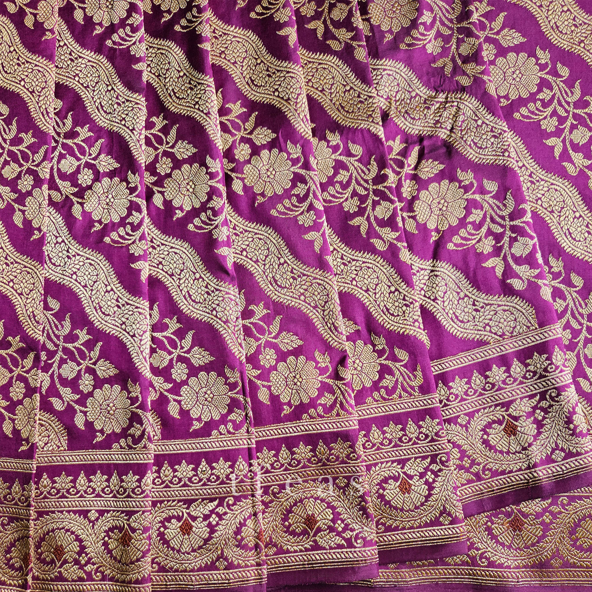 Purplish Pink Ada Khadwa Benarasi Saree